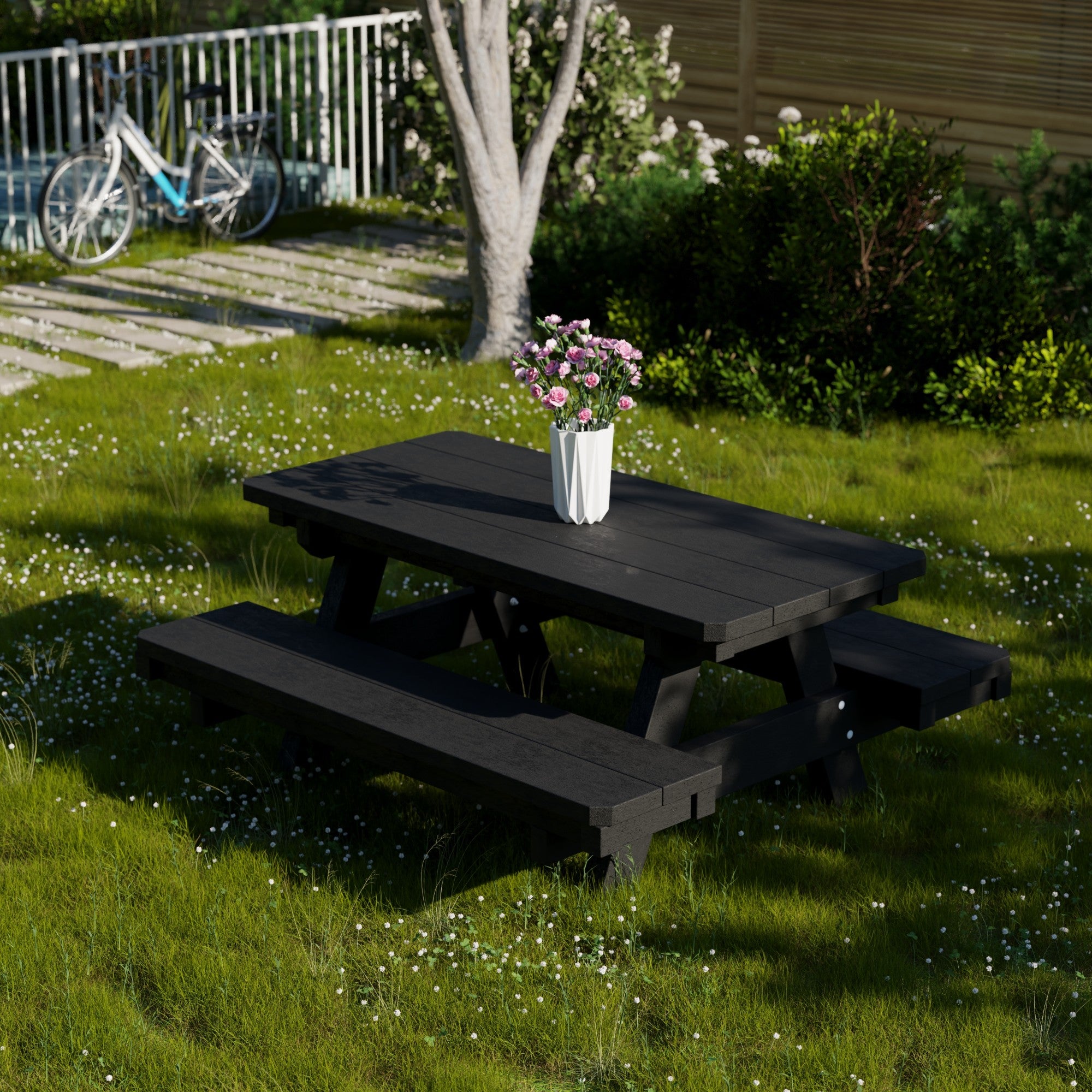 Heritage Kids Picnic Table - Durable Outdoor Wooden Table for Children's Playtime, Backyard, and Garden Activities