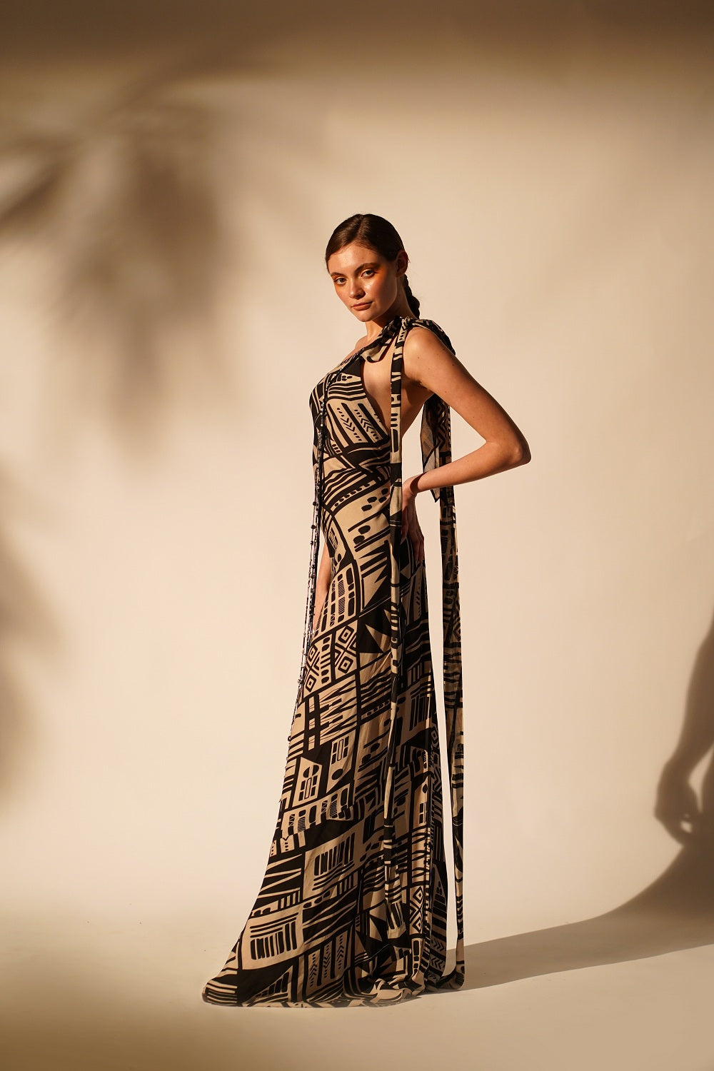 Elegant White Abstract Print One Shoulder Dress for Women - Perfect for Evening Parties, Date Nights & Special Occasions