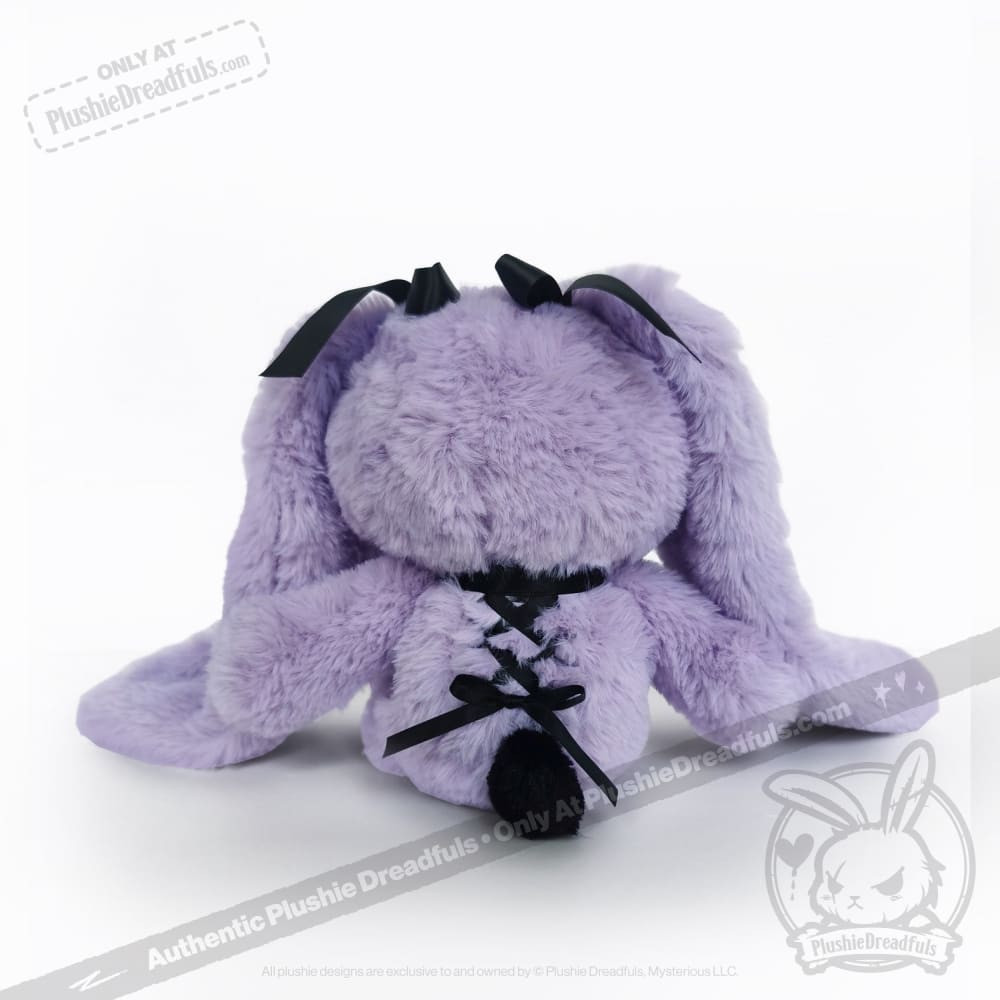 Goth Rabbit Plush Stuffed Animal - Soft Dark Aesthetic Plushie Dreadfuls for Gothic Decor, Bedroom Cuddling & Alternative Gift Ideas