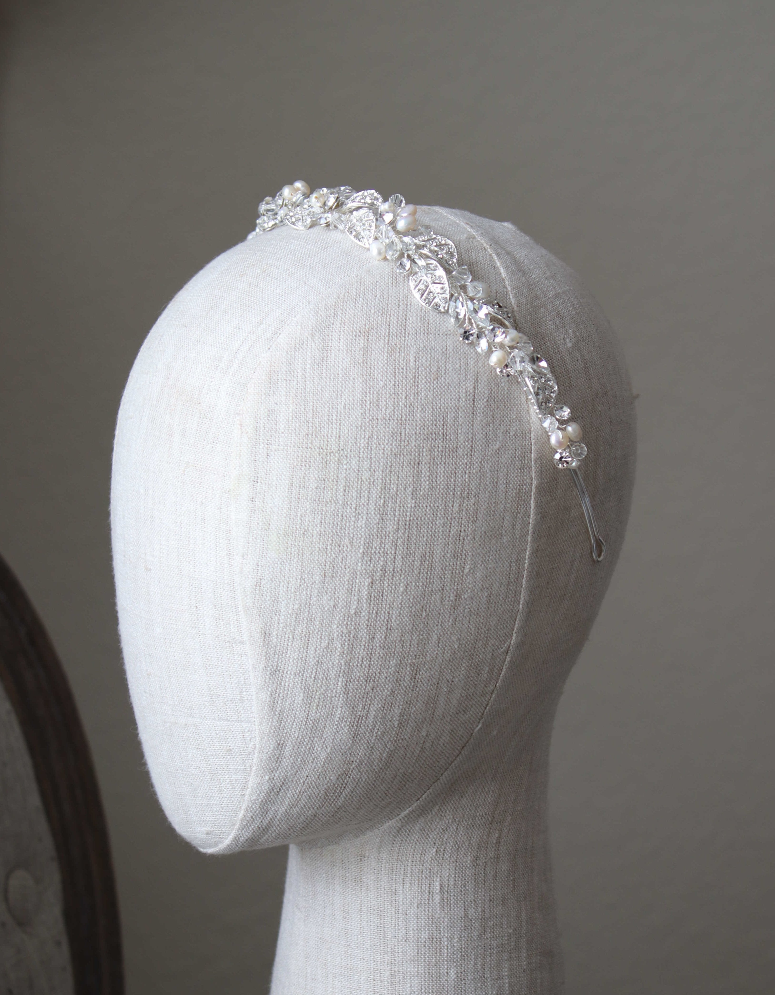 MAEVE Freshwater Pearl Crystal Headband for Brides - Elegant Wedding Hair Accessory for Bridal Shower, Ceremony & Special Occasions