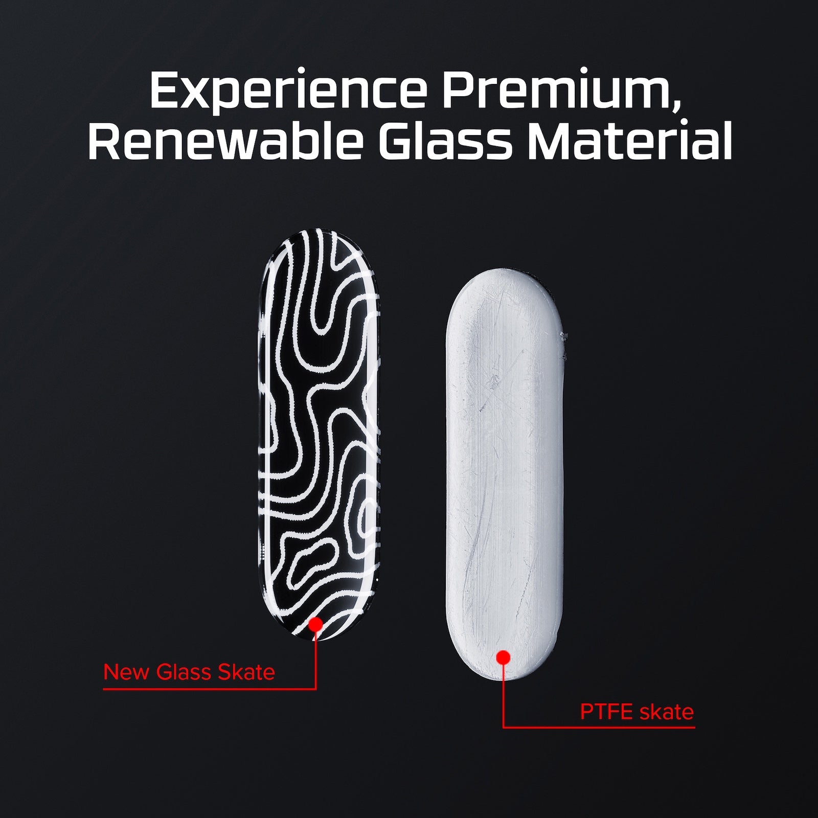 HyperX Glass Mouse Skates - Ultra Smooth Gliding for Gaming Mice - Perfect for FPS, MOBA, and Esports Gaming