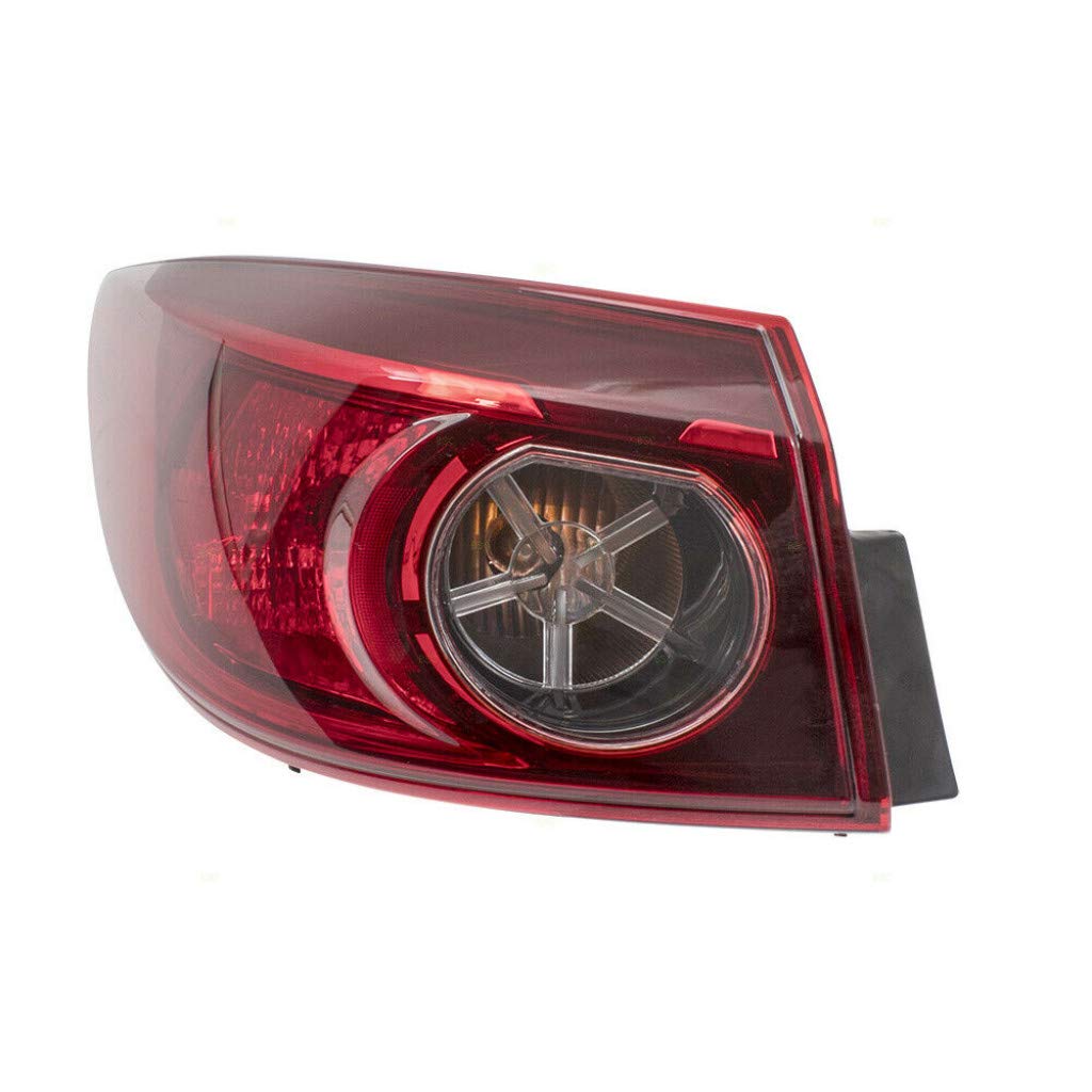Mazda 3 Tail Light Assembly 2014-2018 Driver Side Outer Halogen Replacement for Sedan Models MA2804117 BHN151160B - Perfect for Night Driving & Car Upgrades