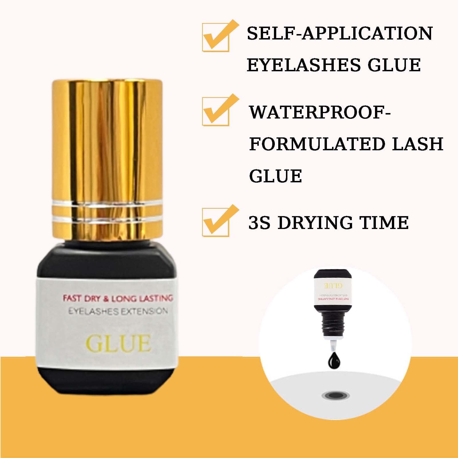Professional Cluster Lash Glue - Strong Black Eyelash Extension Adhesive, Quick Drying & Long Lasting Waterproof Lash Glue for Individual Lashes, Semi-Permanent Salon Grade Eyelash Glue for Lash Artists - 5ml (Black) | Perfect for Salon Use, Home Application & Special Occasions