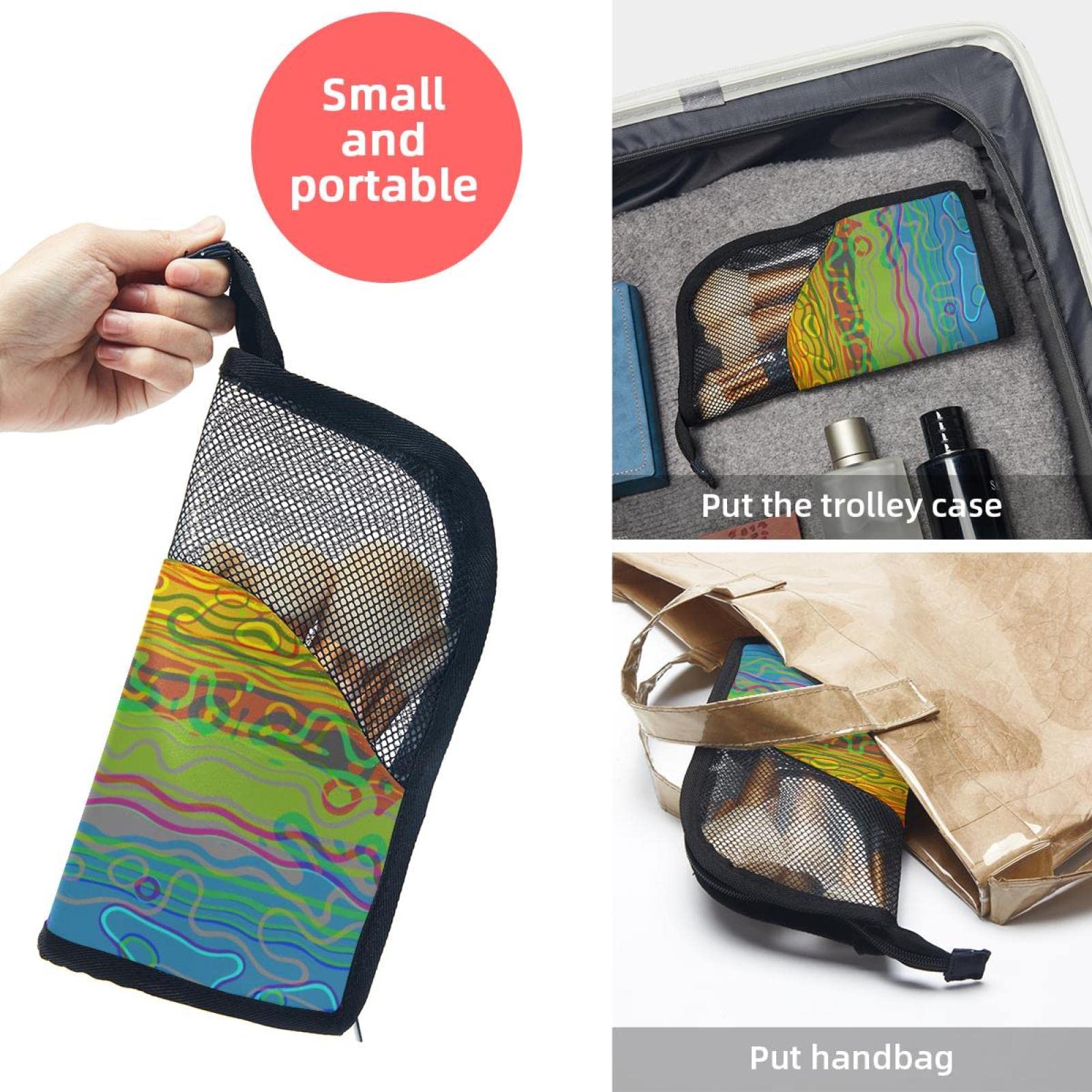 12-Piece Makeup Brush Organizer Bag with Colorful Stripes - Portable Travel Cosmetic Brush Holder Case for Professional Artists & Beginners (Perfect for Travel, Home Vanity & Salon Use)