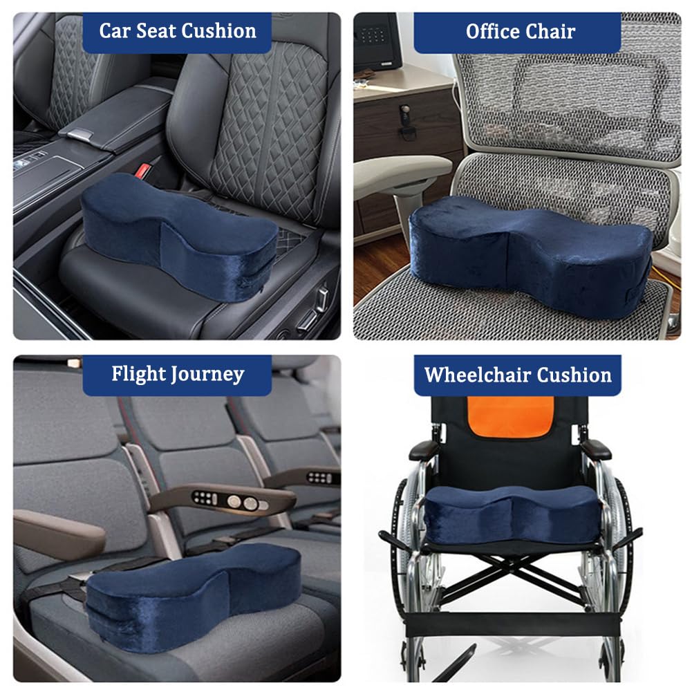 Post-Surgery BBL Pillow for Brazilian Butt Lift Recovery - Memory Foam Seat Cushion for Sitting & Driving - Comfortable Booty Pillow for Aftercare (Navy Blue) | Perfect for Post-Op Healing, Car Rides & Office Chairs