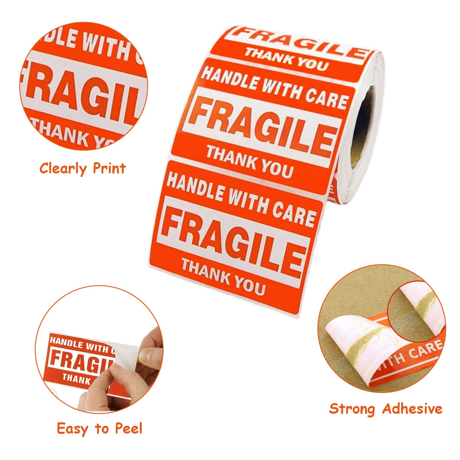 40,000 Fragile Stickers - 80 Rolls (2