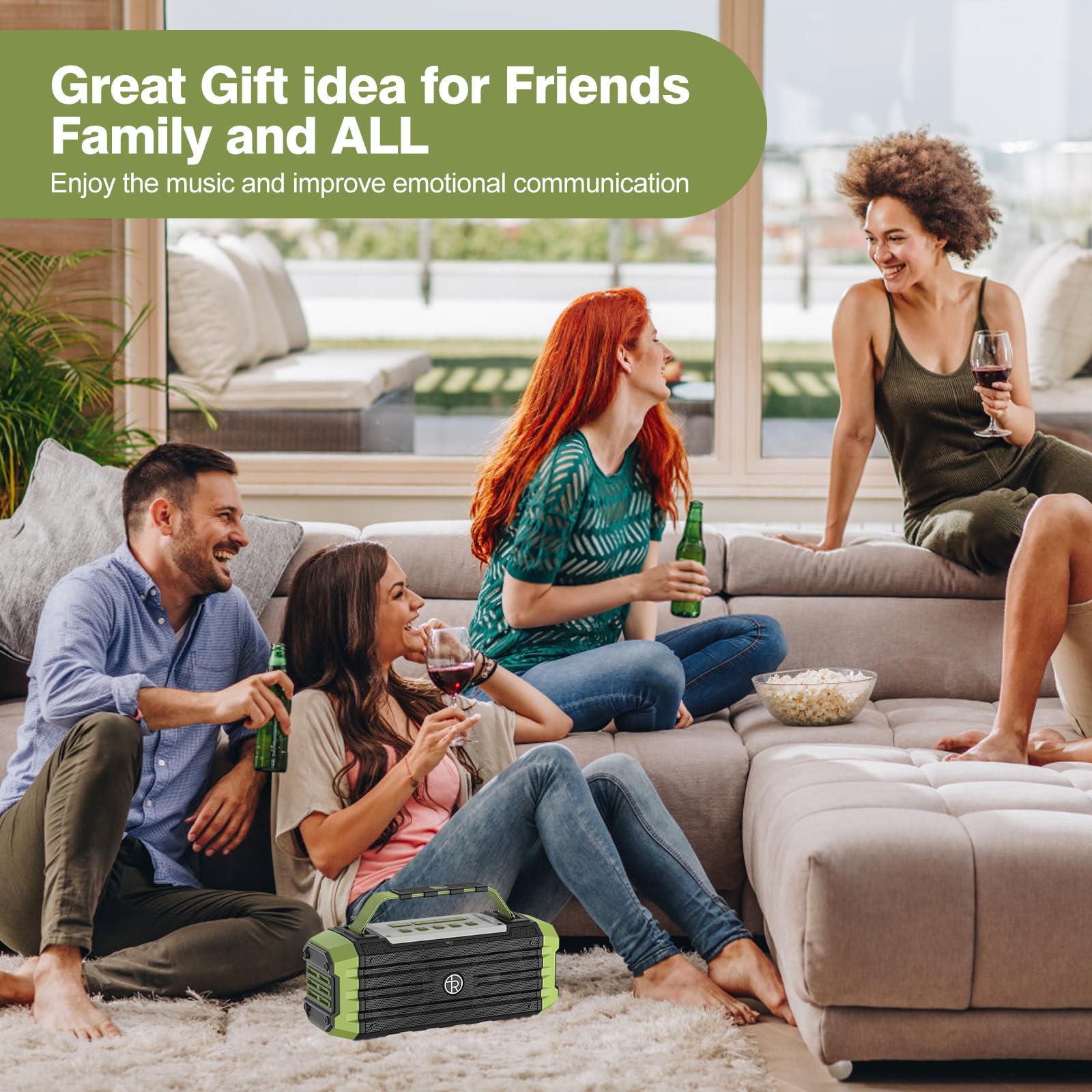 120W Portable Bluetooth Speaker with Deep Bass & TWS Pairing - 80W Wireless Hi-Fi Loudspeaker, IPX6 Waterproof, DSP Enhanced Sound - Perfect for Outdoor Camping, Beach Parties, Travel & Home Use