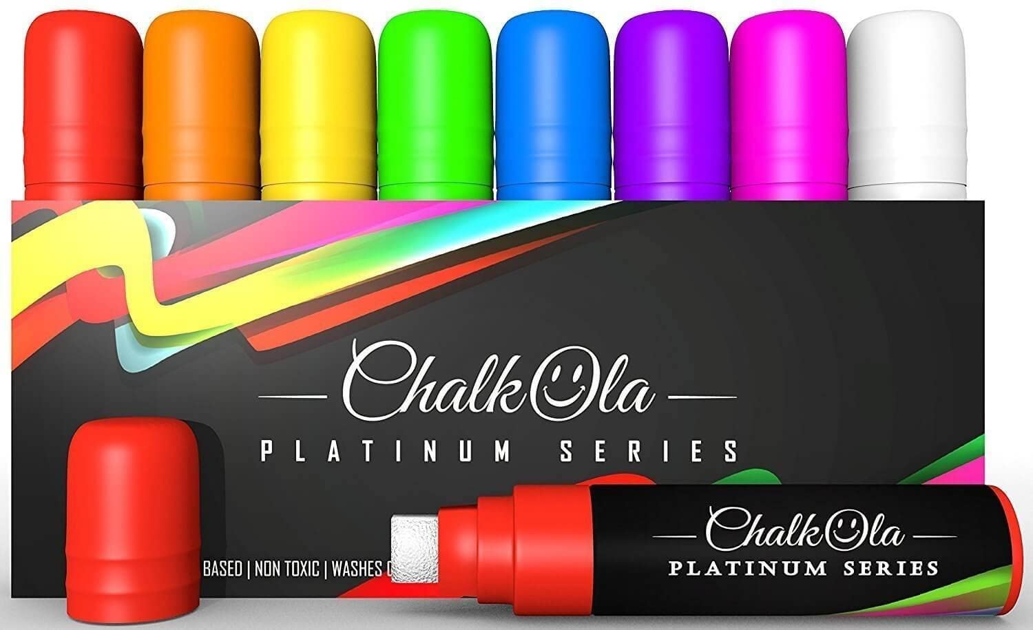 Vibrant Neon Chalk Markers Set - 21 Pack with 15mm Bold Tips for Whiteboards, Glass, Chalkboards & DIY Crafts - Perfect for Teachers, Restaurants, and Creative Projects