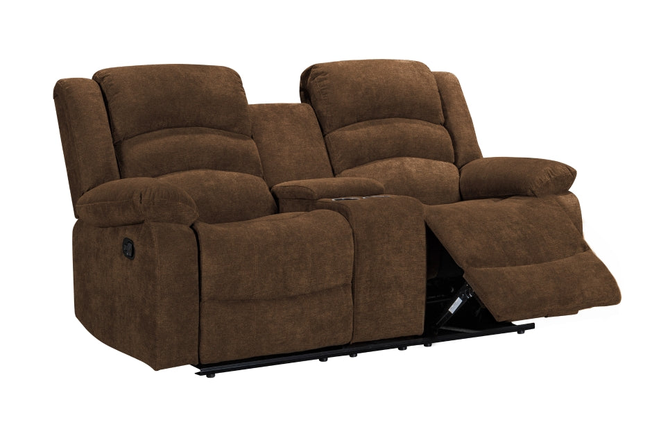 Comfortable Brown Reclining Sofa Set - 3-Piece Leather Living Room Furniture for Relaxation & Movie Nights