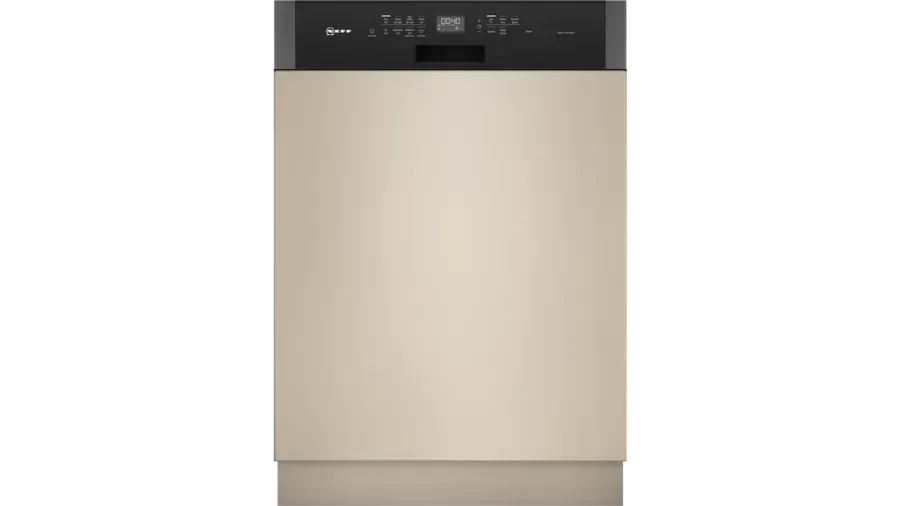 Neff 60cm Semi Integrated Dishwasher in Brushed Steel - Tall Tub Design for Modern Kitchens | Space Saving, Quiet Operation, Perfect for Small to Medium Homes