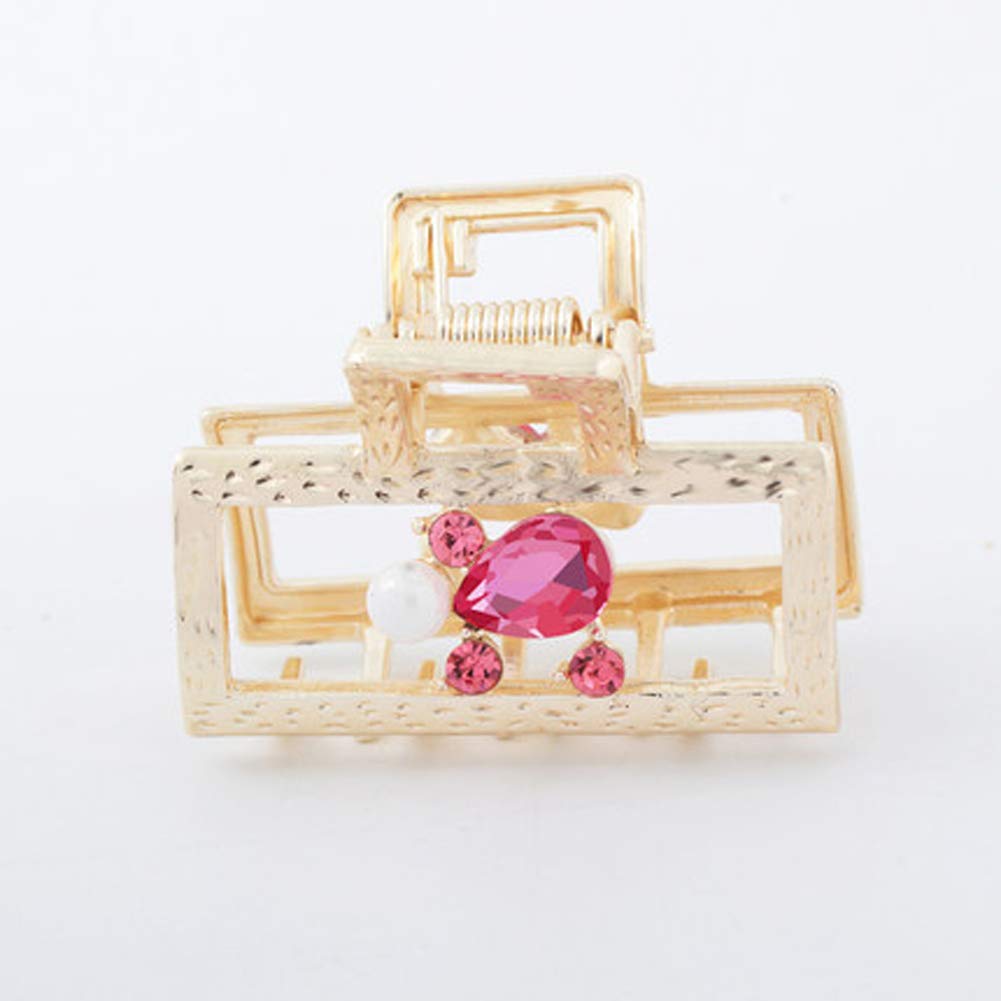 6PCS Women's Mini Hair Claw Clips - Gold Rhinestone Hair Accessories for Party & Wedding