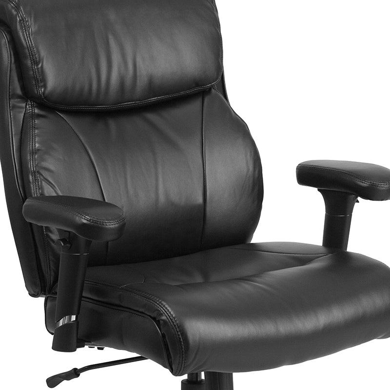 FLASH HERCULES Series Big & Tall Office Chair - 400 lb Weight Capacity, Ergonomic Black Fabric Task Chair with Adjustable Arms & Line Stitching - Perfect for Home Office, Gaming & Workspaces
