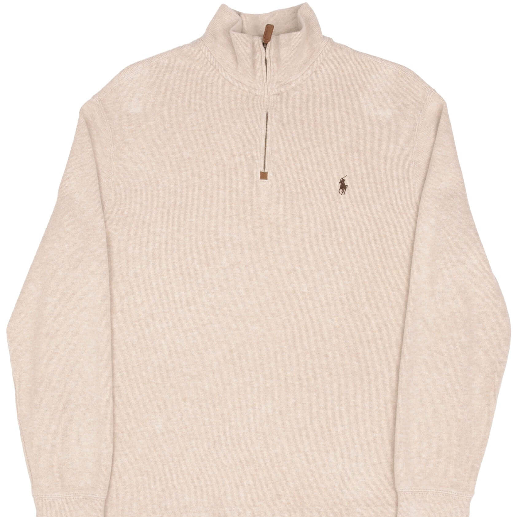 Polo Ralph Lauren Beige Quarter Zip Sweater for Men - Size Large - Comfortable & Stylish Pullover for Casual Wear, Office & Outdoor Activities