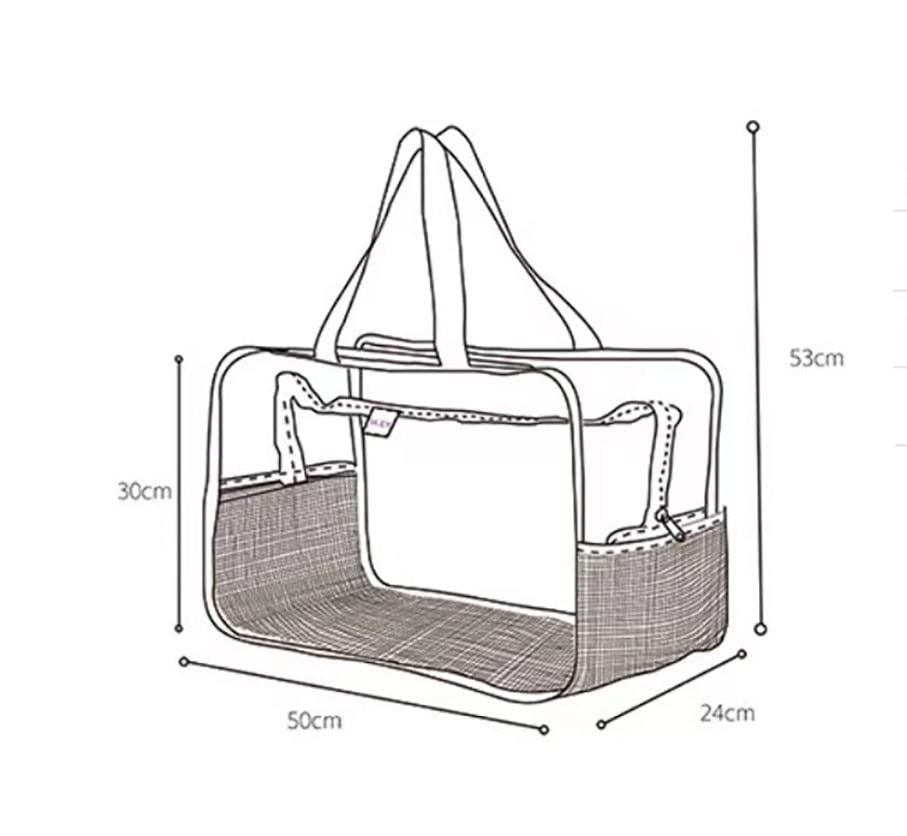 AONUOWE Kawaii Clear Lunch Bag - Cute Transparent Tote Bag for Women, Large Travel Toiletry & Beach Shoulder Bag - Perfect for School, Work, Gym, Picnic & Vacation