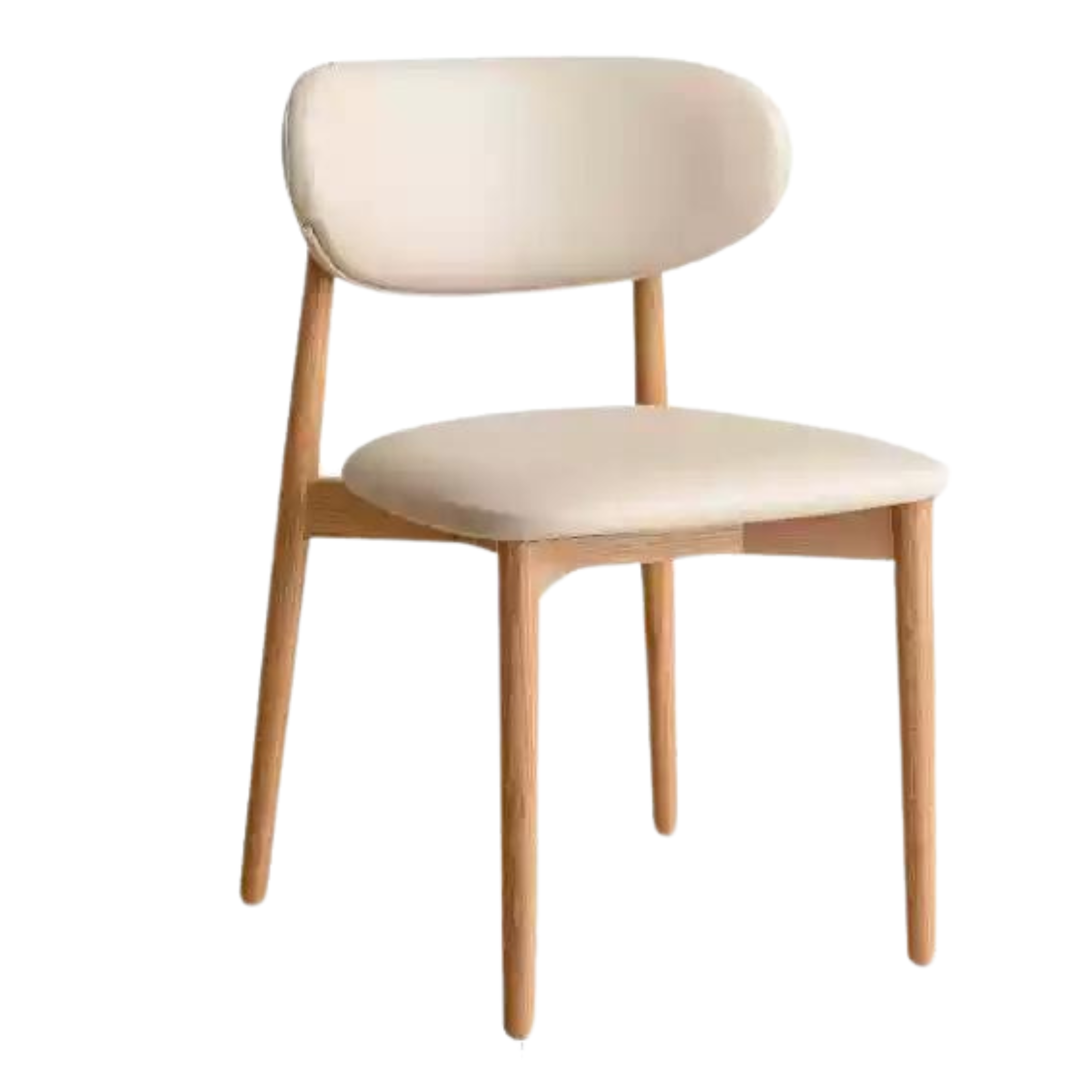 Solid Oak & Ash Wood Dining Chair with Lamb Velvet Cloud Cotton Upholstery - Comfortable Modern Farmhouse Style Seating for Kitchen, Dining Room & Breakfast Nook
