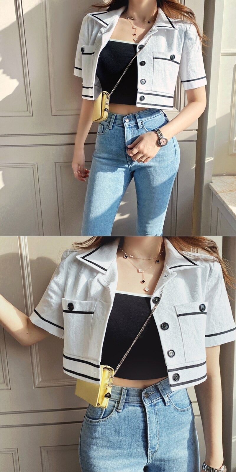 Sexy French High Waist Short Sleeve T-Shirt for Women - Big Neckline Collarbone Bubble Top - Perfect for Date Night, Club Outfits & Summer Fashion