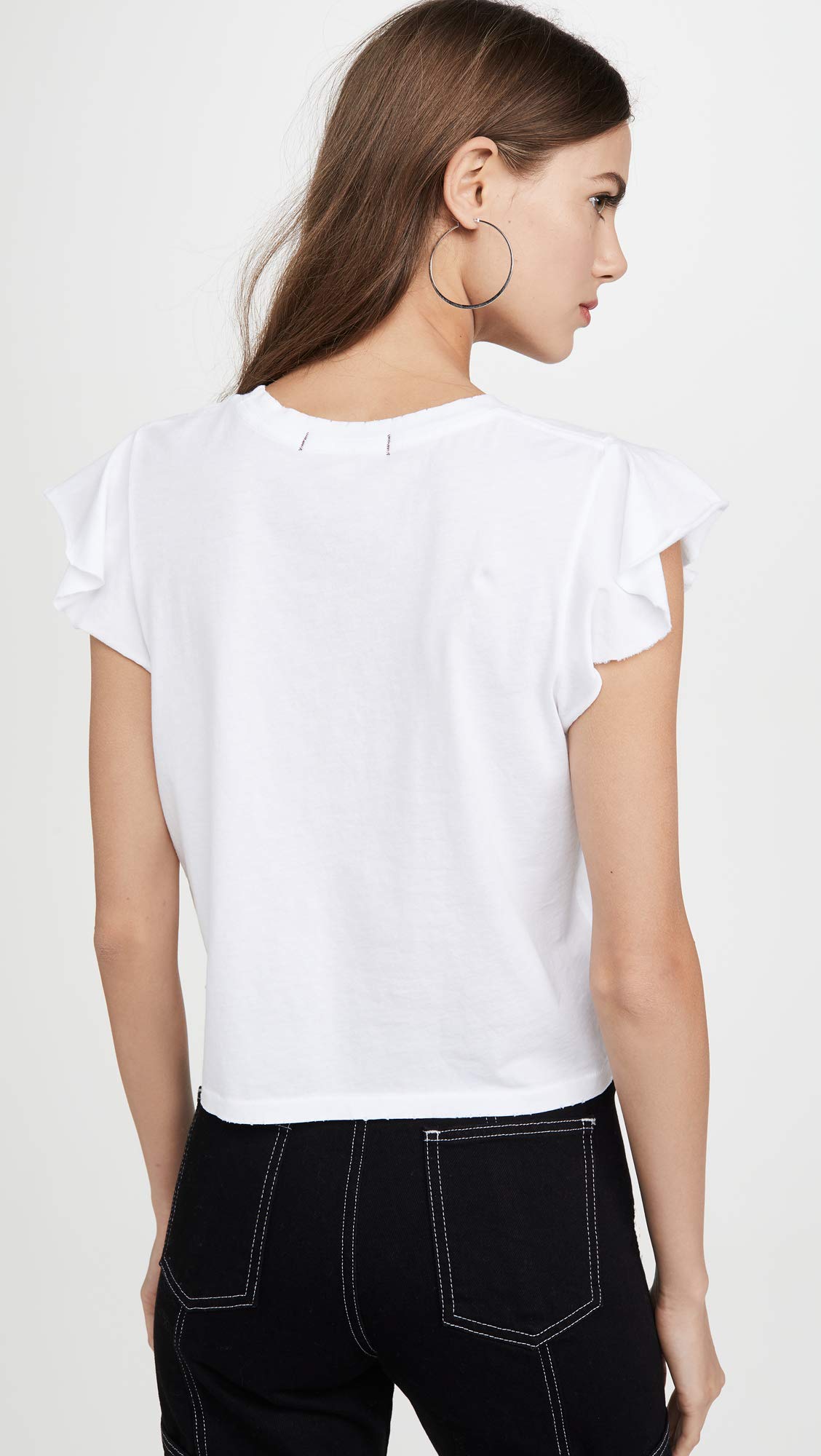 AMO Women's Flutter Sleeve T-Shirt - Soft Casual V-Neck Blouse for Everyday Wear | Perfect for Office, Date Night & Weekend Outfits