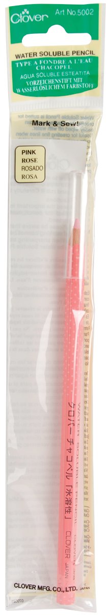 Clover Water Soluble Pencil - Pink for Fabric Marking & Quilting | Washable Tailor's Chalk | Perfect for Sewing, Embroidery & Craft Projects
