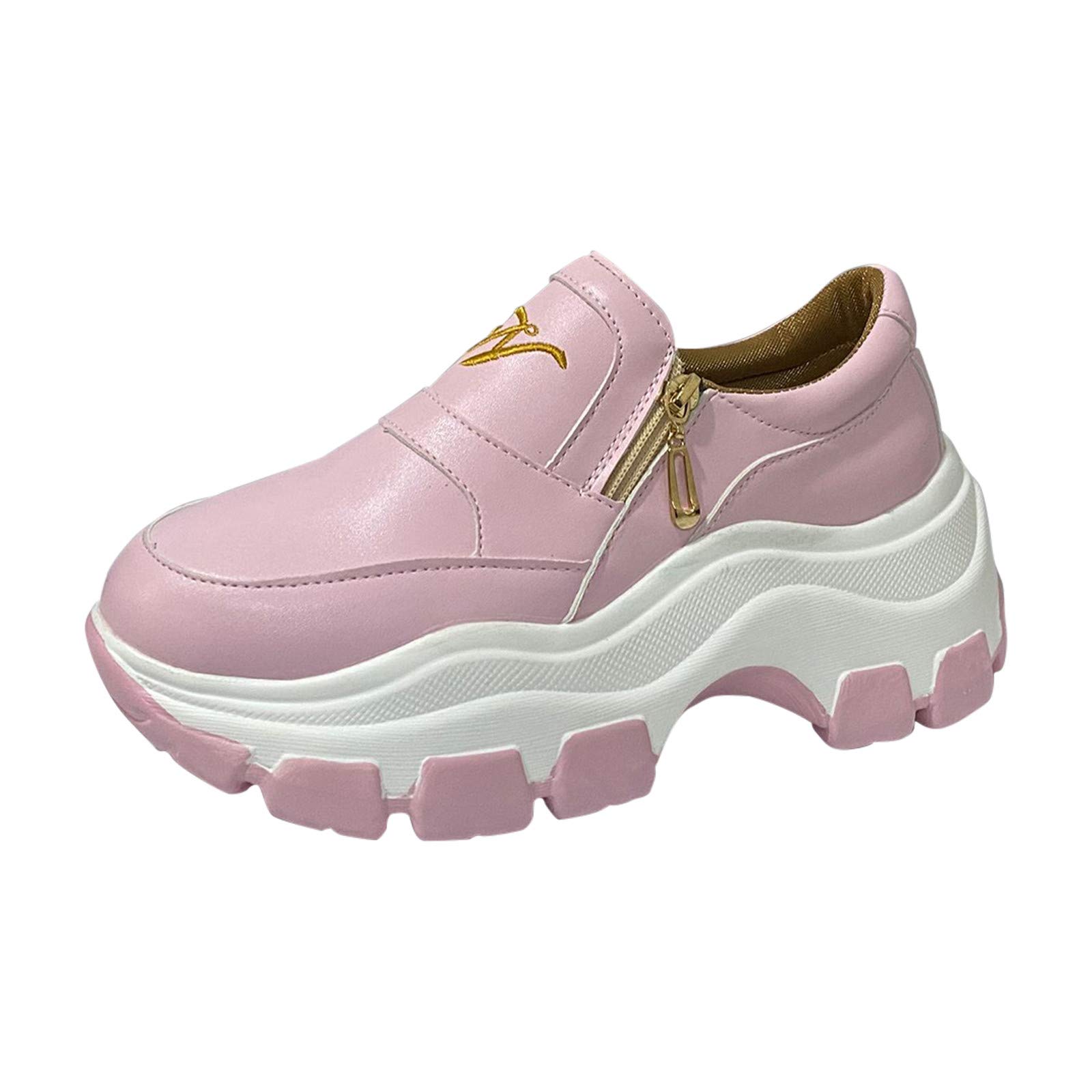 Women's Fashion Wedge Sneakers with Zipper - Comfortable Platform Walking Shoes for Casual & Dressy Outfits | Perfect for Work, Travel & Everyday Wear