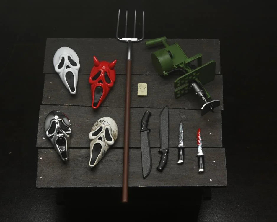 Ghost Face Inferno Ultimate Action Figure - Collectible Horror Movie Toy for Halloween, Cosplay & Display - Perfect for Fans of Scary Films & Collectors