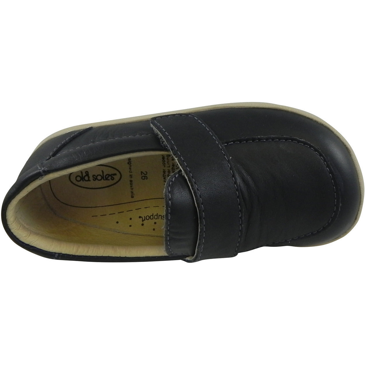 Old Soles Boys & Girls 346 Navy Leather Slip-On Loafers - Comfortable School Shoes for Kids, Business Casual & Formal Occasions