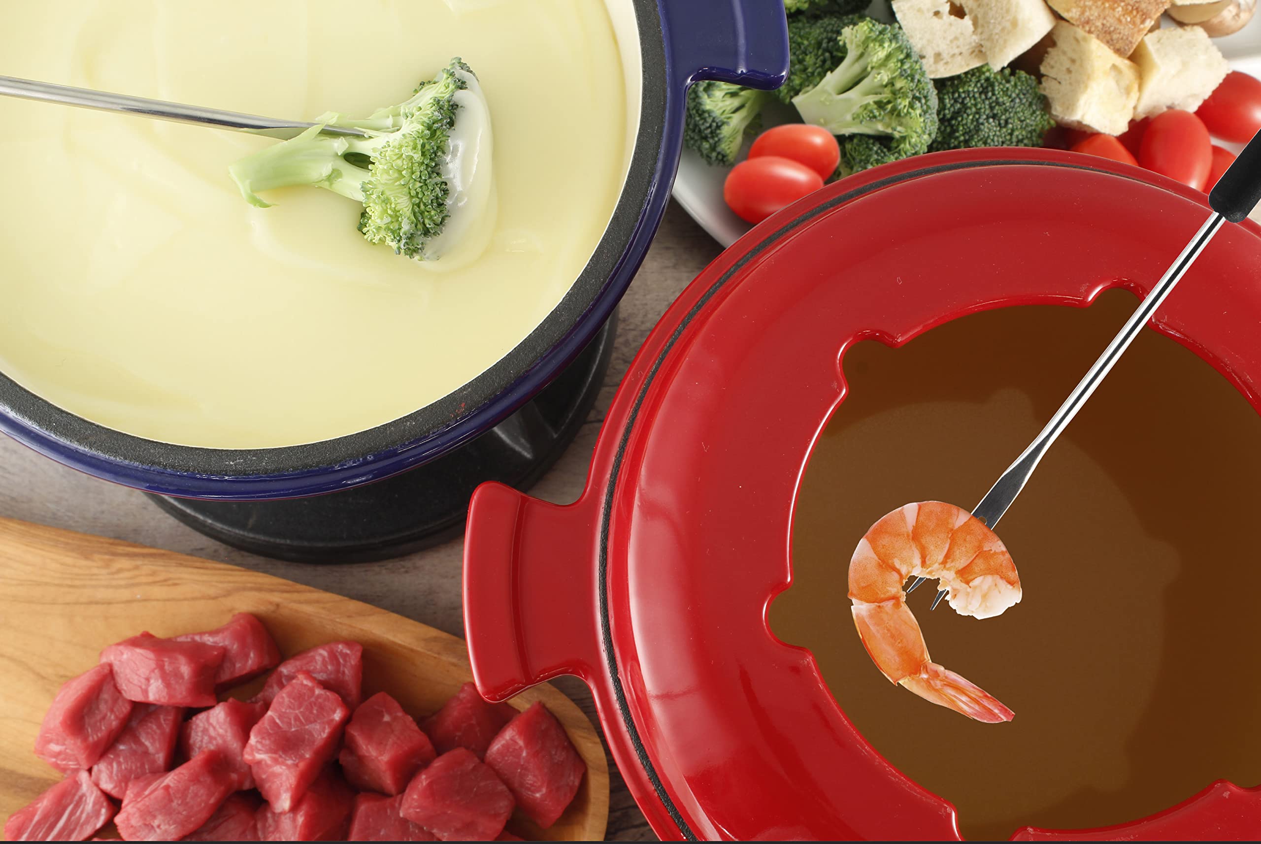Premium Swissmar F66542 Lucerne 10-Piece Cast Iron Fondue Set in Matte Black - Perfect for Romantic Dinners, Family Gatherings & Holiday Entertaining