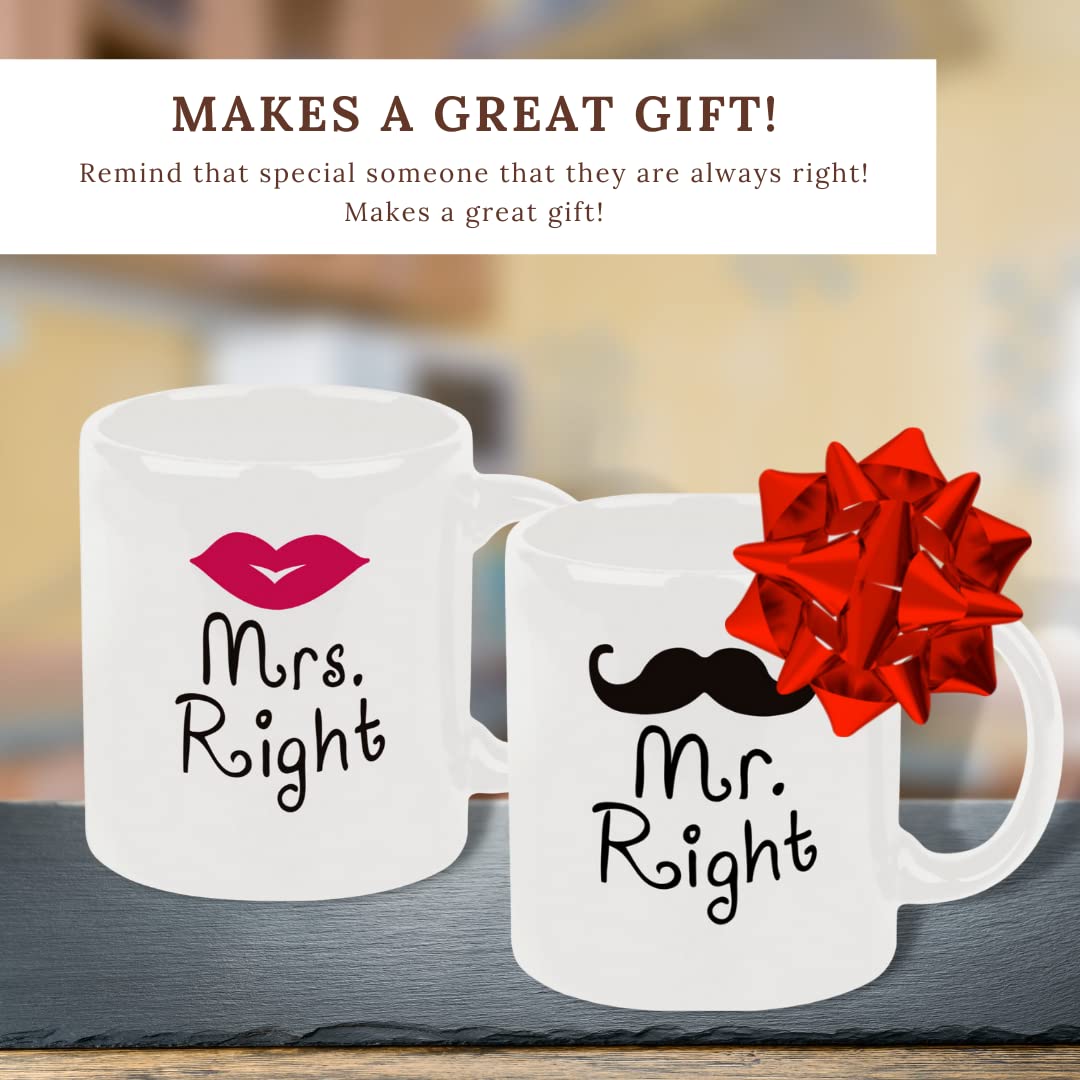 Mrs. Right Ceramic Coffee Mug - Handmade Funny Coffee Cup for Women - Dishwasher & Microwave Safe Unique Gift - Perfect for Office, Home & Gifts