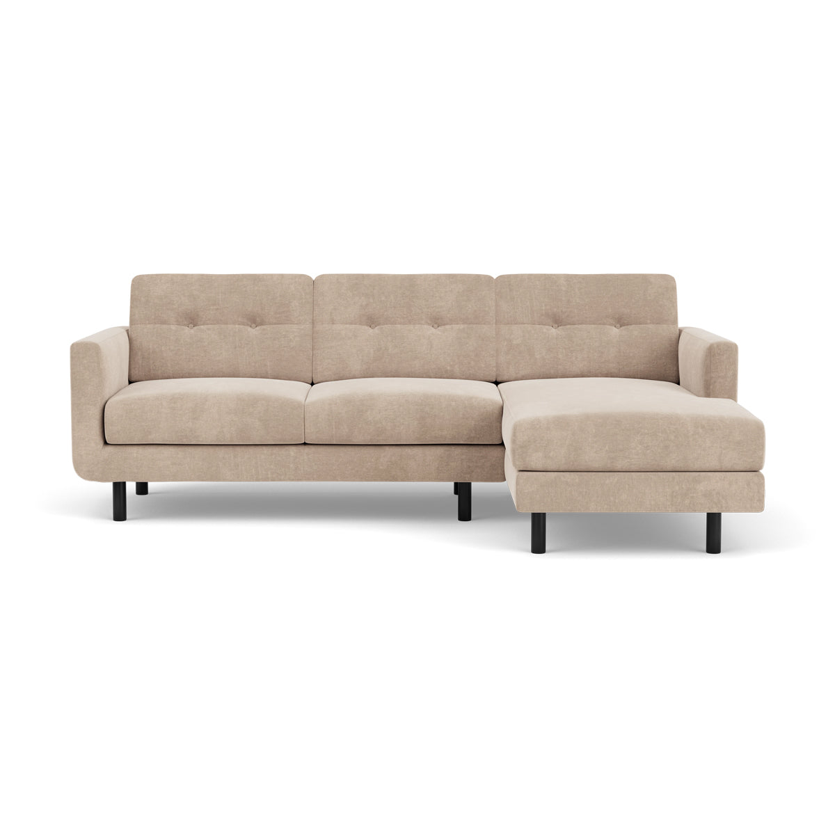Conrad Fabric Right Chaise Sofa - Modern Sectional Couch for Living Room, Lounge & Home Theater - Comfortable Upholstered Furniture with Chaise Lounge