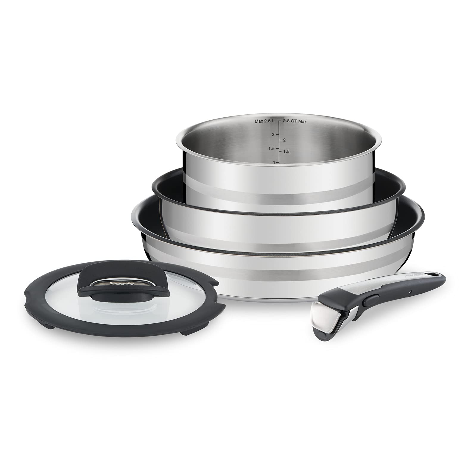 Jamie Oliver Stainless Steel Cookware Set - 10-Piece Nonstick Pots and Pans Set with Stay-Cool Handles - Perfect for Sautéing, Frying, Boiling & Everyday Cooking