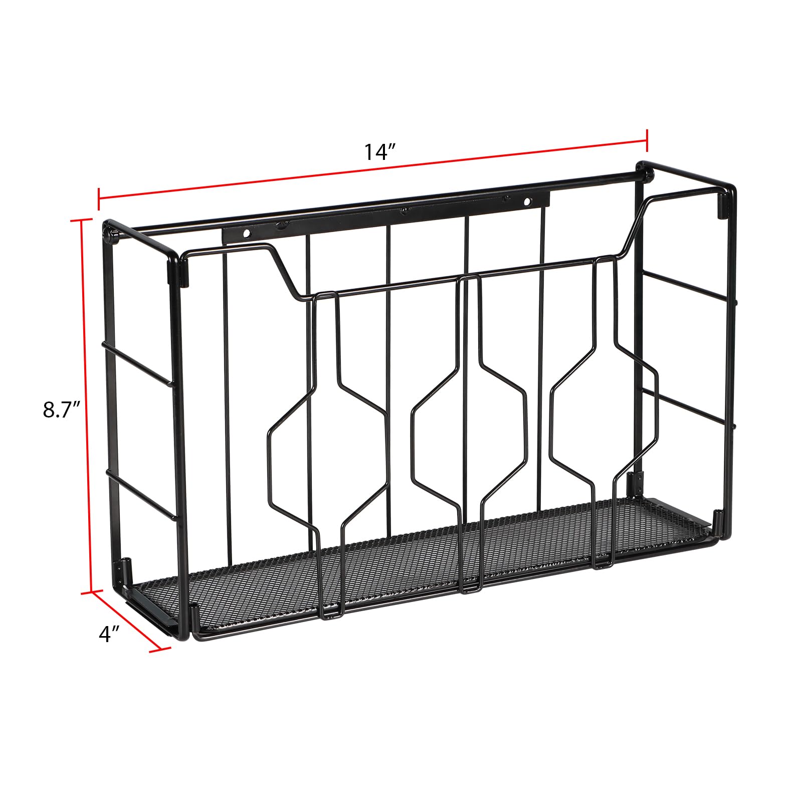 KEEGH Vertical Wall Mount File Organizer - Metal Hanging Wall File Folder Holder for Mail, Magazine & Paper Documents - 3 Pack Black - Perfect for Home Office Organization & Space Saving Storage