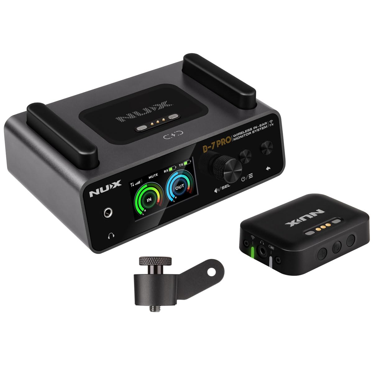 NUX B-7 Pro Stereo Wireless in-Ear Monitor System with 24-bit 48kHz HD Audio, 2.4GHz Interference-Free Technology & Auto Setup - Perfect for Live Performances, Studio Recording & Musicians On Stage