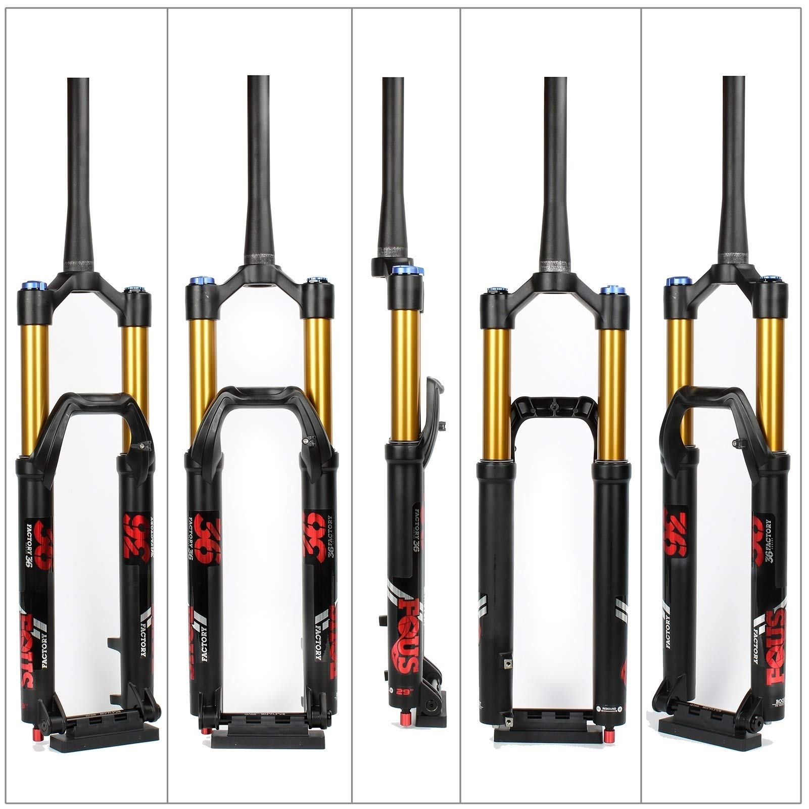 27.5 & 29 Inch Mountain Bike Forks - 15x110mm Thru Axle, 160mm Air Suspension Travel for Downhill/DH Bikes (Gold Inner Tube) - Perfect for Trail Riding, Enduro & Mountain Biking Adventures