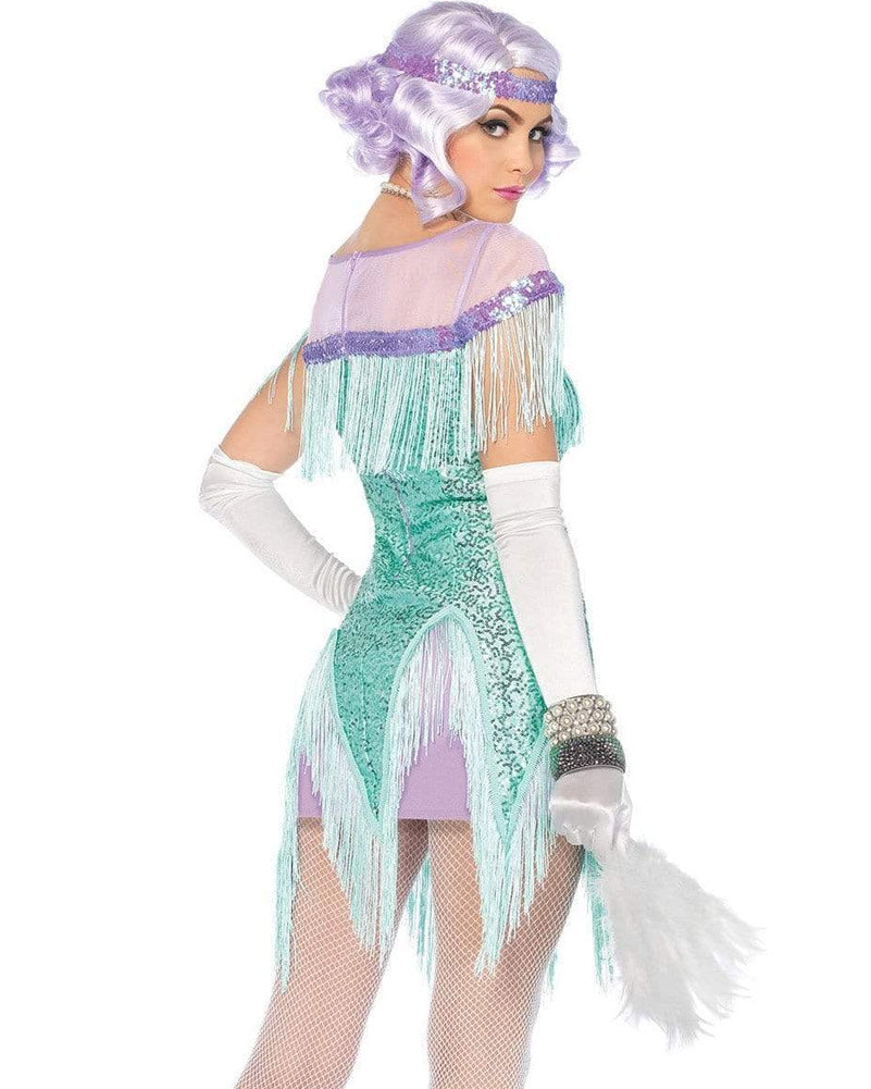 1920s Aqua Foxtrot Flapper Dress - Vintage Flirt Costume for Women - Perfect for Roaring 20s Party, Gatsby Theme Event & Halloween Costume