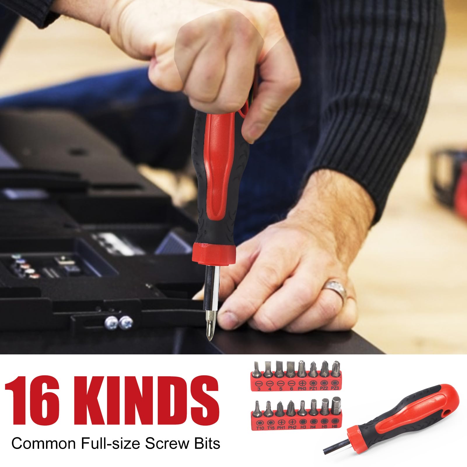 38-Piece Home & Garage Tool Set with Portable Storage Box - Essential DIY Repair Kit for Daily Maintenance, Office, Car, and Household Projects