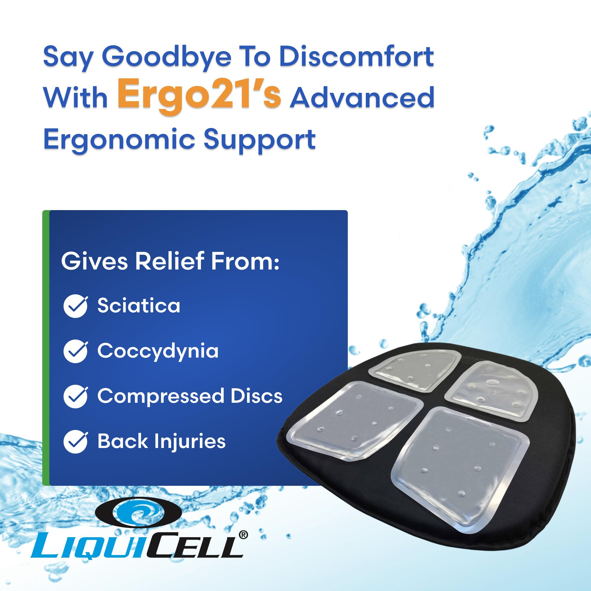 **Ergonomic Travel Seat Cushion for Airplane, Car & Long Drives - Foldable Memory Foam Pillow for Back & Tailbone Pain Relief - Perfect for Road Trips, Flights & Office Chairs**