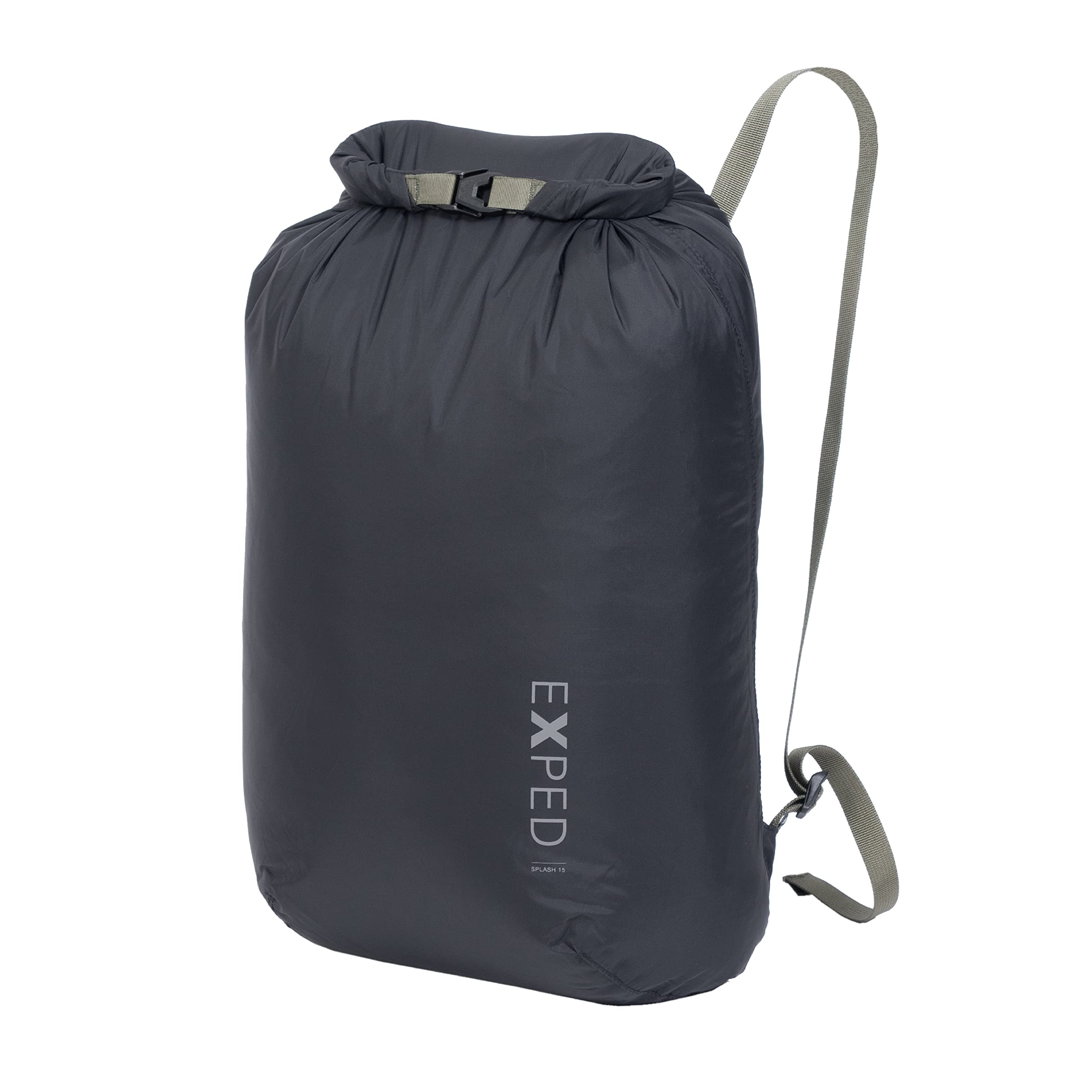 Exped Splash 15L Waterproof Backpack - Lightweight Compact Rolltop Daypack for Hiking, Travel & Outdoor Adventures | Black Versatile Multi-Use Pack