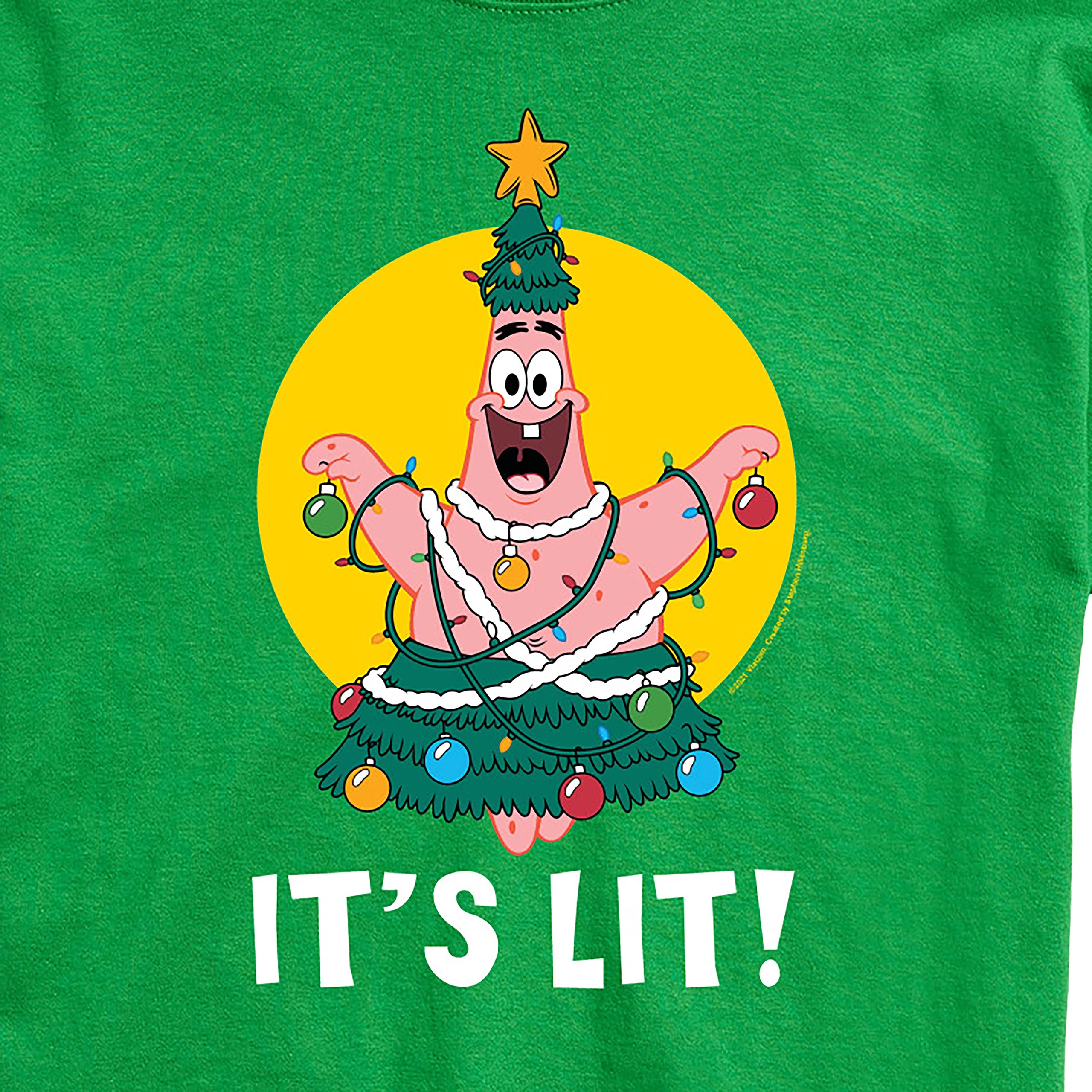 HYBRID APPAREL Men's Spongebob Squarepants Patrick It's Lit Graphic T-Shirt - Soft Cotton Short Sleeve Tee for Casual Wear, Anime Fans & Funny Gift