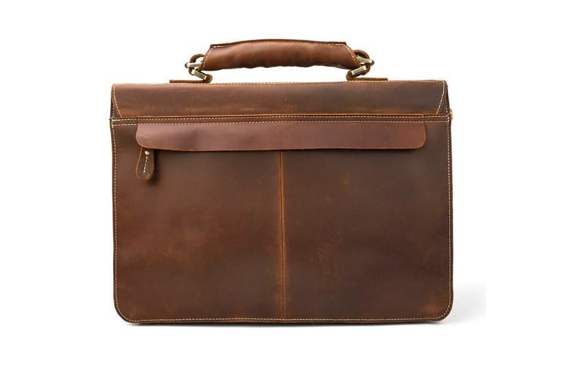 Premium Brown Genuine Leather Messenger Bag for Men & Women - Large Laptop Satchel for Work, School & Travel - Durable Business Briefcase & Stylish College Backpack Alternative