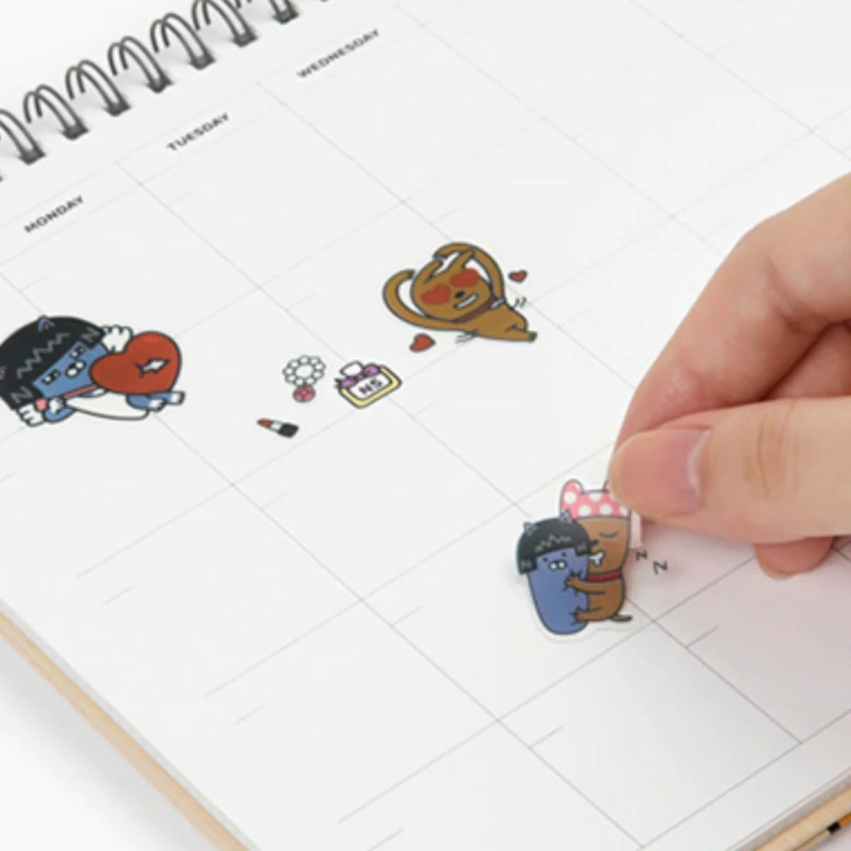 KAKAO FRIENDS Clear Stickers Pack of 4 - Cute Korean Cartoon Decals for Laptops, Planners & Water Bottles