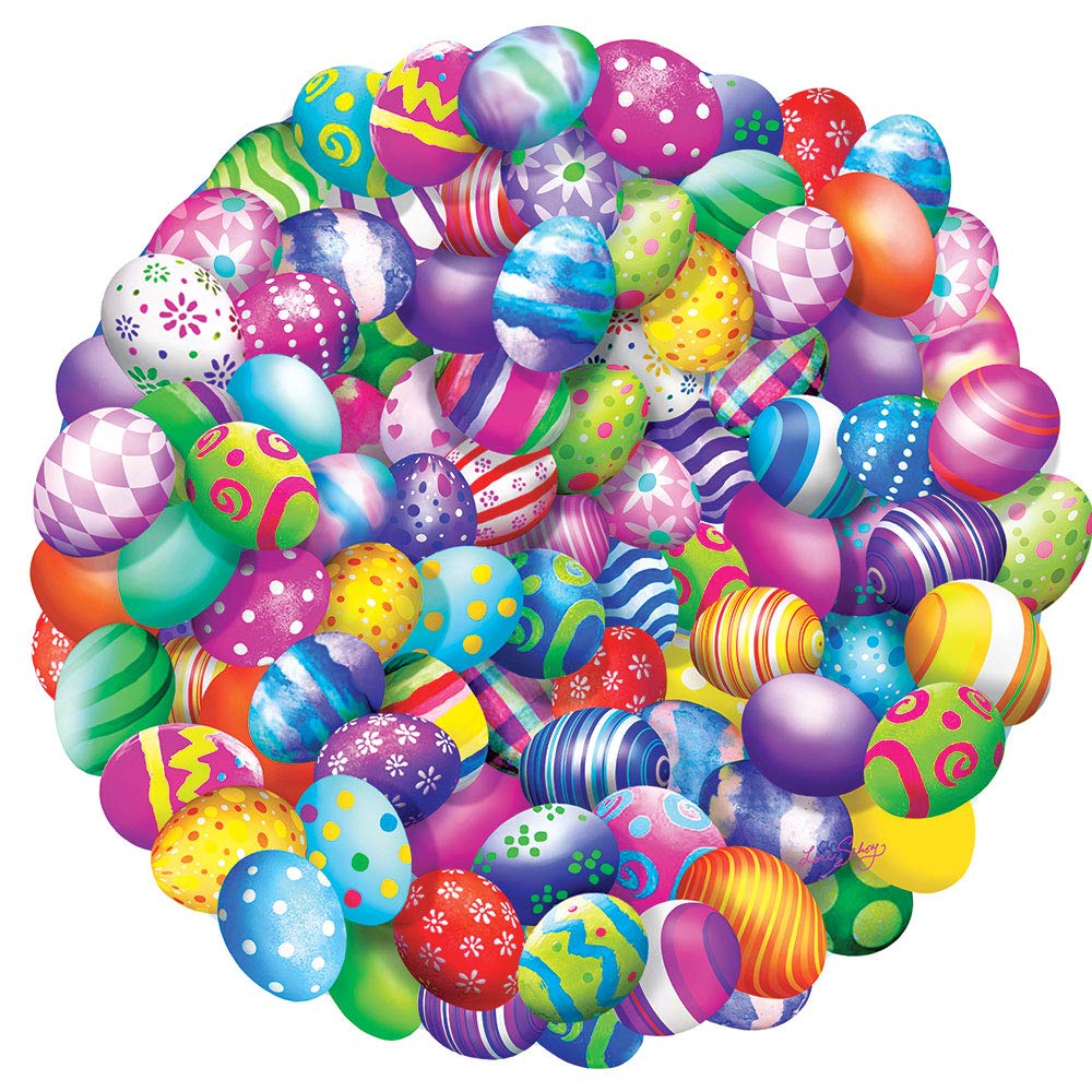 500 Piece Easter Eggs Round Jigsaw Puzzle by Lori Schory - 19.5