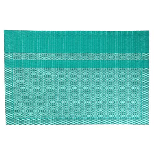 Premium Honeycomb Vinyl Placemats - Set of 12, Teal Color - Waterproof & Non-Slip Table Mats for Dining, Kitchen, Party, and Outdoor Use