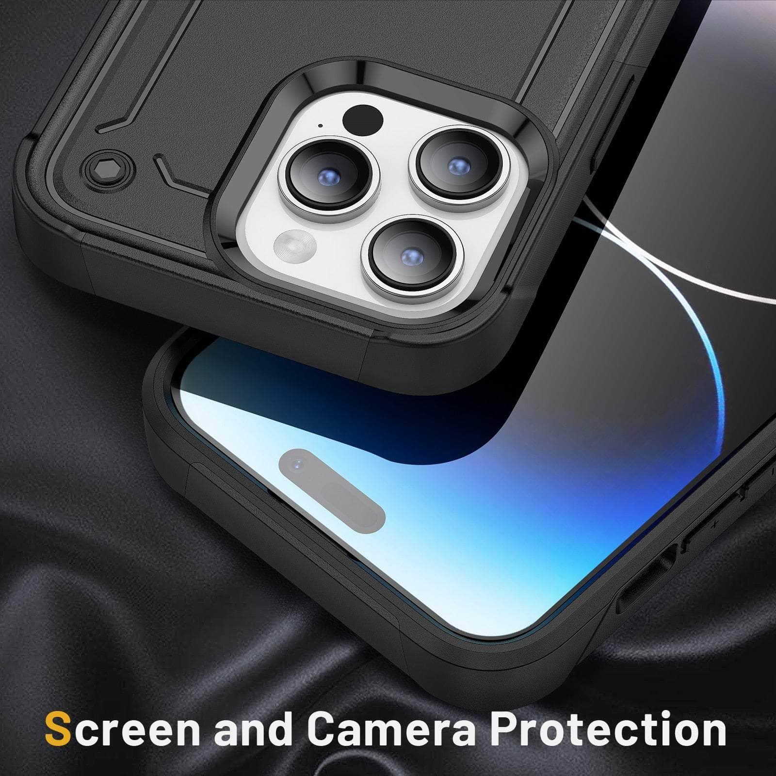 iPhone 15 Plus Shockproof Case - Hard Plastic TPU Bumper Protective Cover for Drop Protection | Perfect for Outdoor Activities, Travel & Daily Use