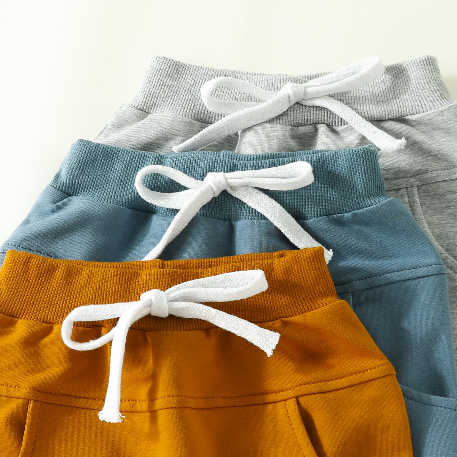 3 Pack Baby Boys' Active Jogger Pants - Soft Cotton Sweatpants for Toddlers | Comfortable Casual Athletic Bottoms for Playtime, Daycare & Outdoor Activities