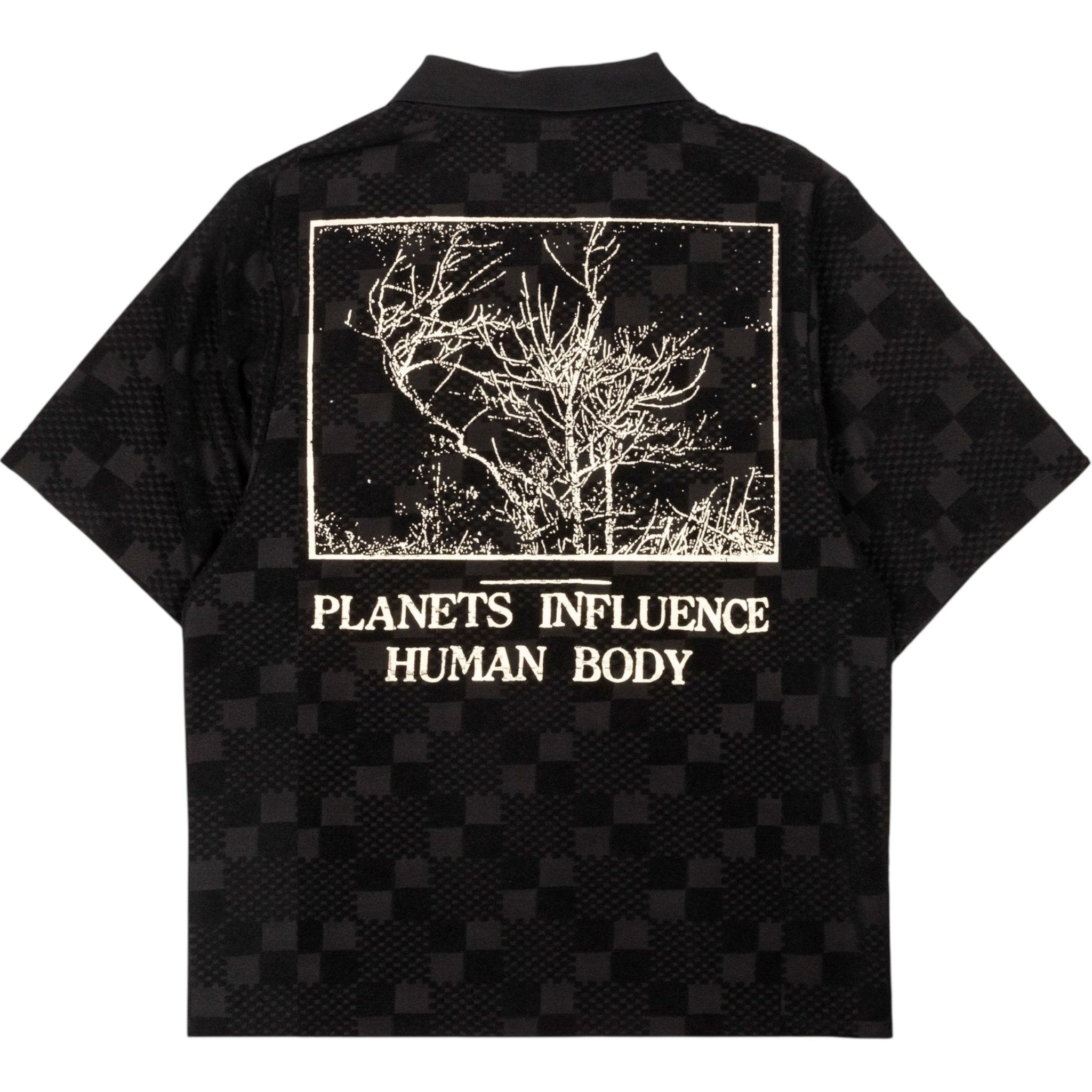 Pleasures Planets Polo Shirt for Men - Stylish Black Cotton Polo for Casual & Business Wear - Perfect for Office, Golf, and Everyday Outfits