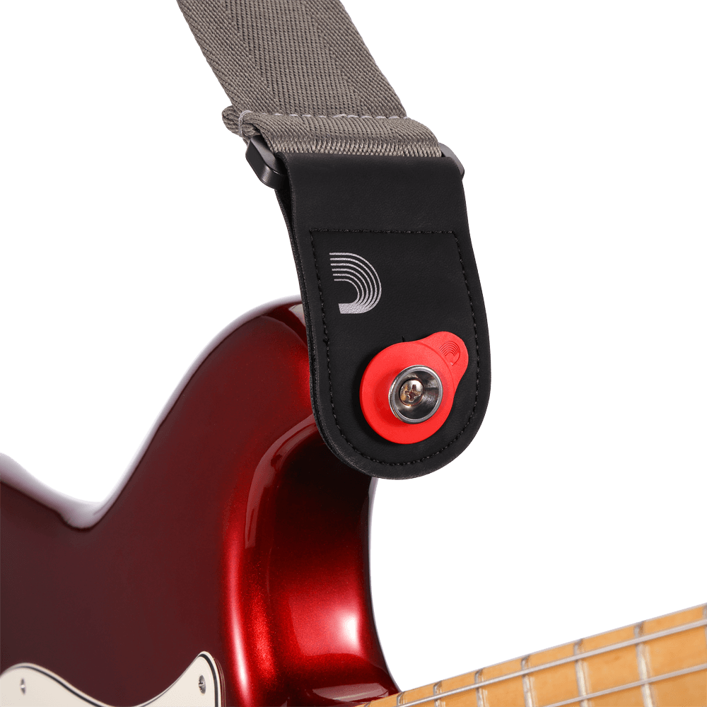 D'Addario Flex Lock Strap Block PW FLSB 04RD - Secure Guitar Strap Lock System for Electric & Acoustic Guitars - Perfect for Live Performances & Studio Sessions