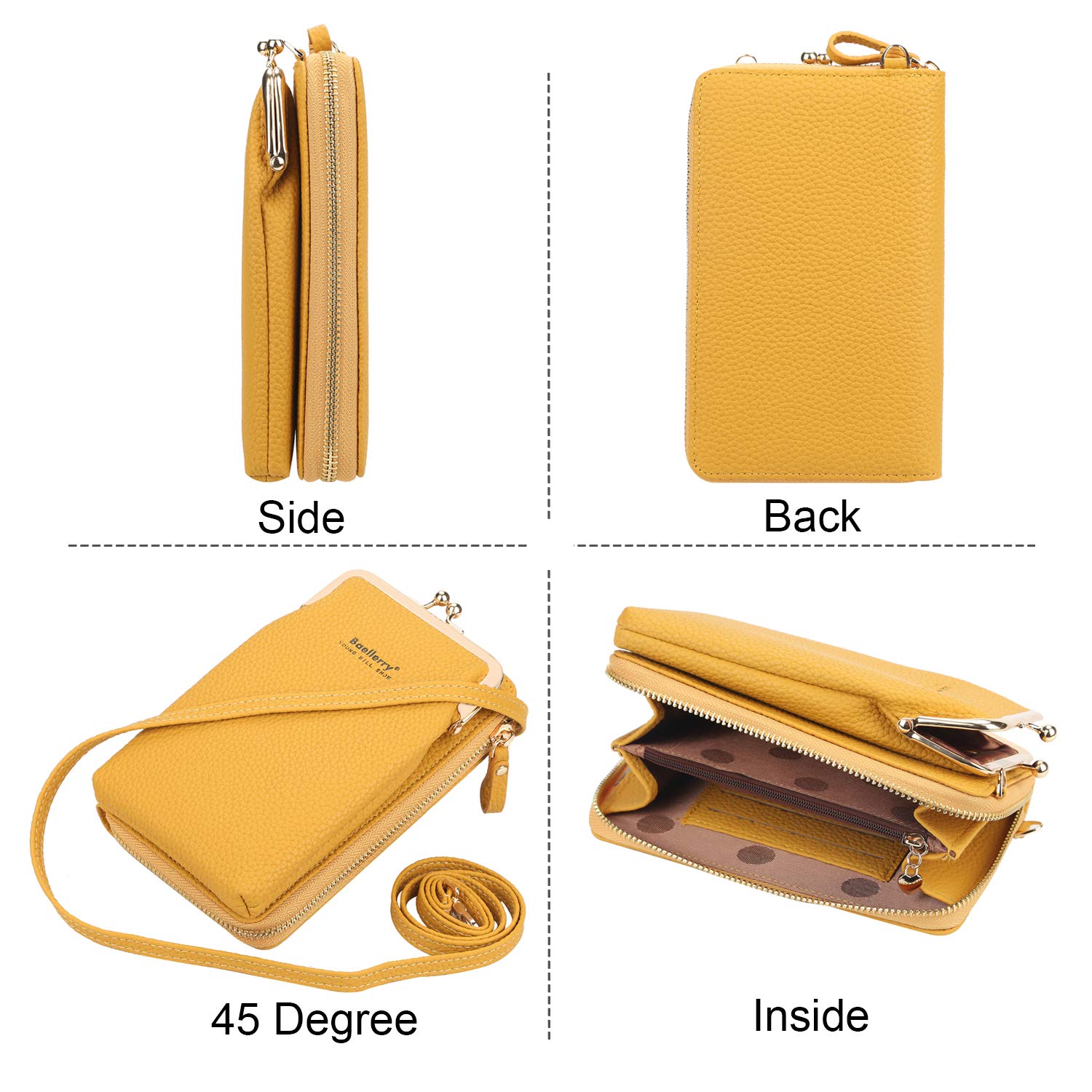 Yixuan Women's Crossbody Phone Wallet Bag - Small Adjustable Shoulder Purse with Card Holder - Perfect for Travel, Shopping & Everyday Use