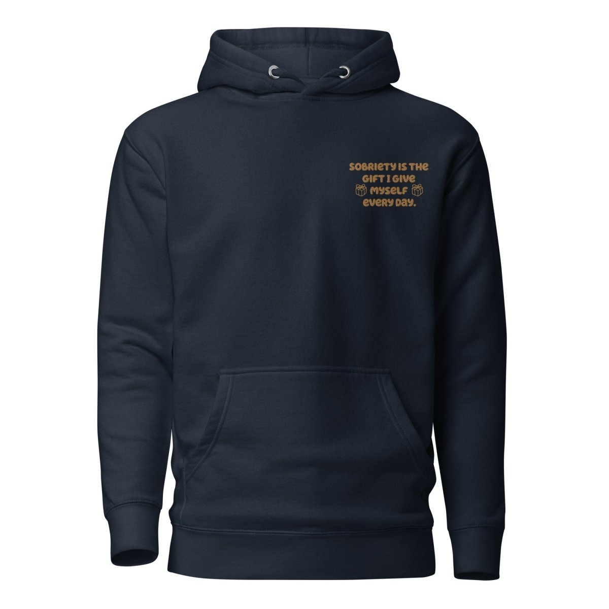 Sobriety Hoodie with Embroidered Daily Reminder - Thoughtful Sobriety Gift for Recovery & Support - Perfect for AA Meetings, Sober Living & Everyday Wear