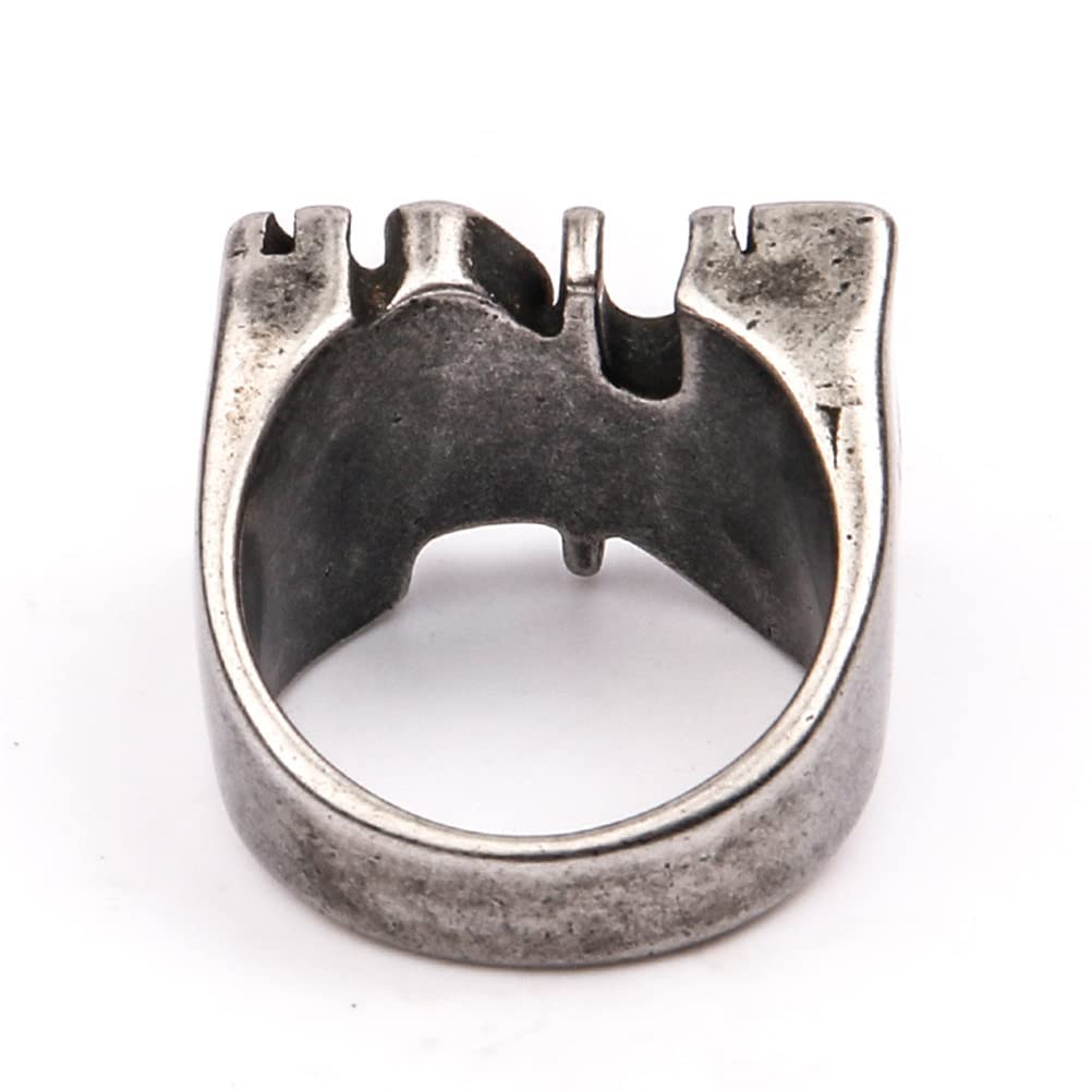 PAMTIER Men's Stainless Steel Fuck Off Middle Finger Ring - Punk Rock Jewelry with Cool Letter Design - Perfect for Gothic Fashion, Rock Concerts & Rebellious Style