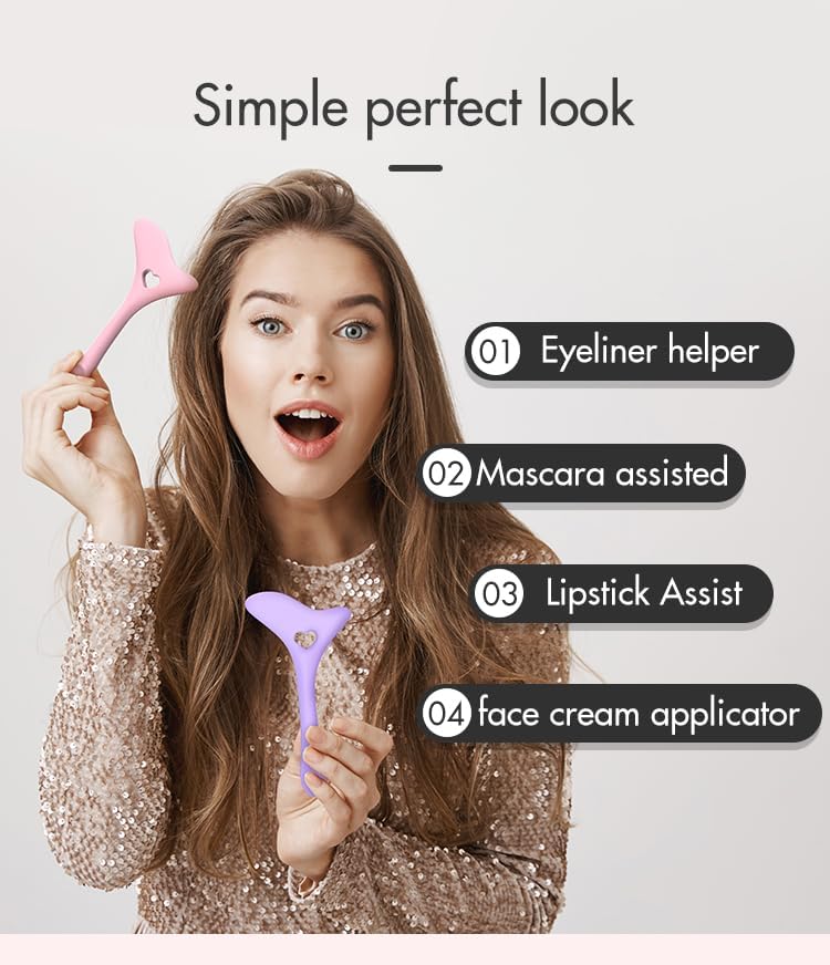 Skyzone 4-in-1 Reusable Silicone Mascara Guard - Upper & Lower Eyeliner Tape, Eyeshadow & Eyebrow Stencil - Multifunctional Makeup Tool for Women | Perfect for Mess-Free Mascara Application & Precise Eye Makeup