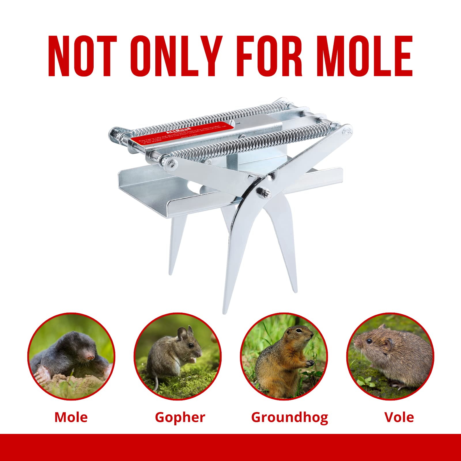 ALLRoad Easy Set Scissor Mole Trap - Reusable Galvanized Steel Mole Killer for Lawns & Gardens | Quick Capture Outdoor Pest Control | Effective for Yard, Farm & Backyard Use